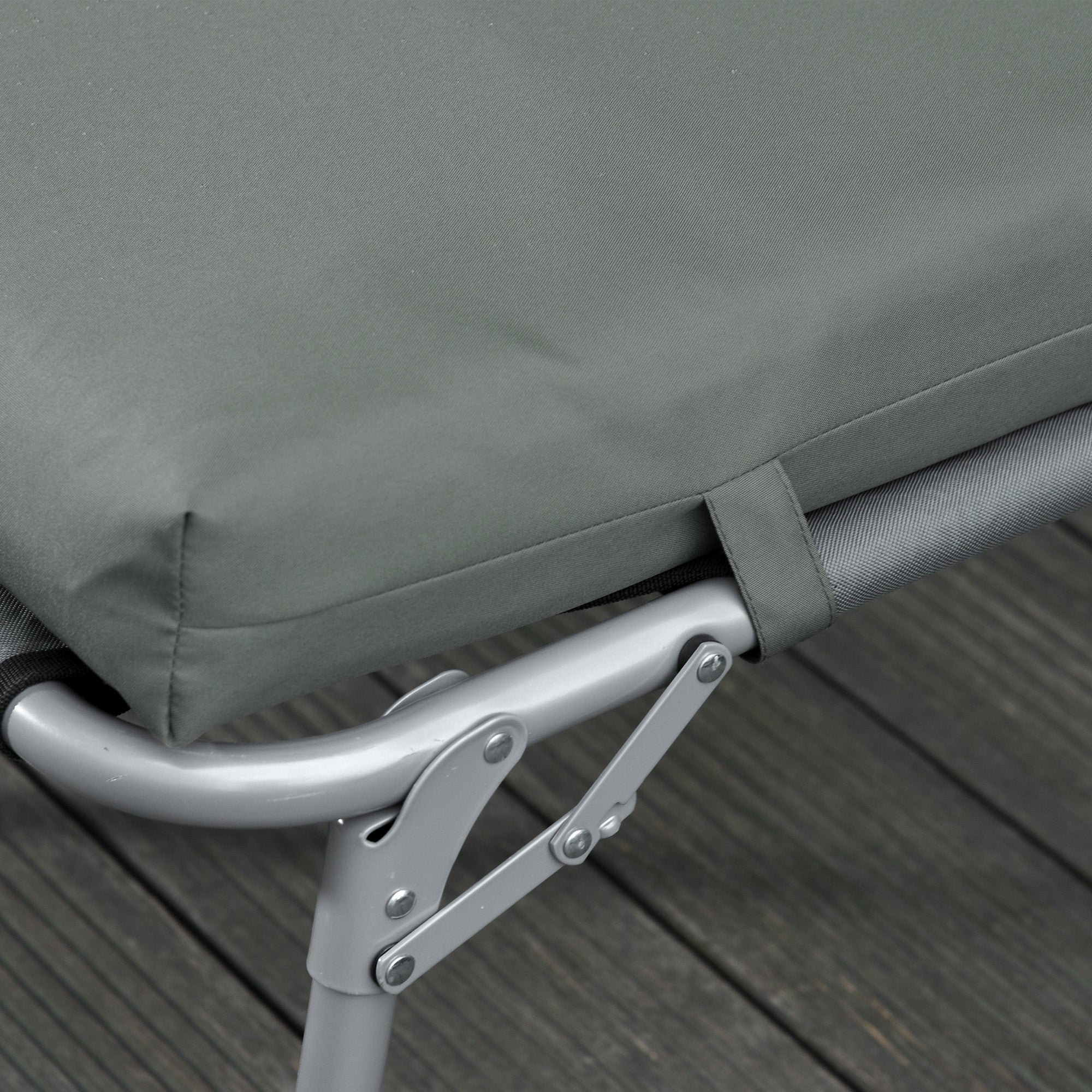 Pack 2 Lounger Cushions 77.17x21.65x3.15 inches Padded Mattress for Garden Chair Terrace Balcony Gray