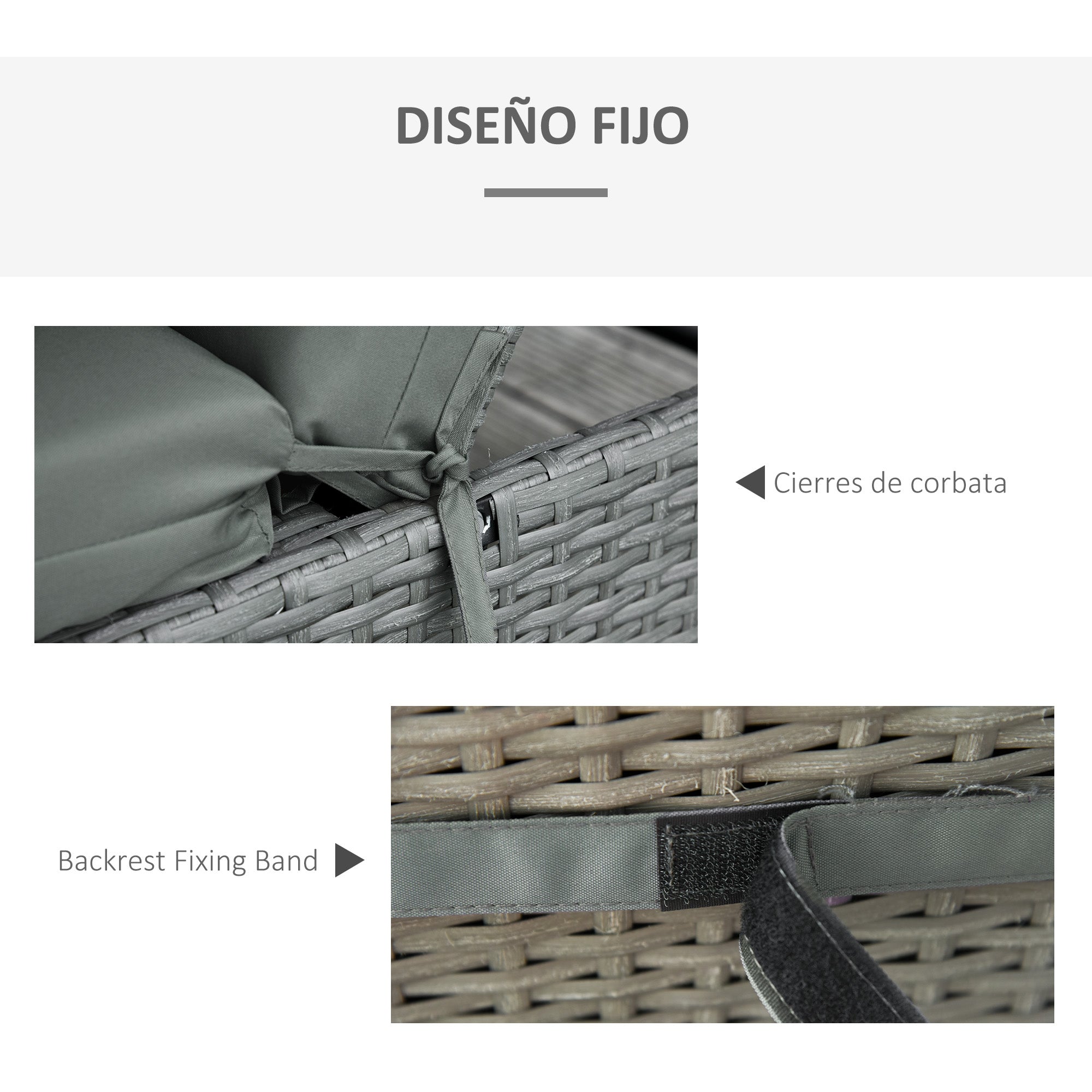 Pack 2 Lounger Cushions 77.17x21.65x3.15 inches Padded Mattress for Garden Chair Terrace Balcony Gray