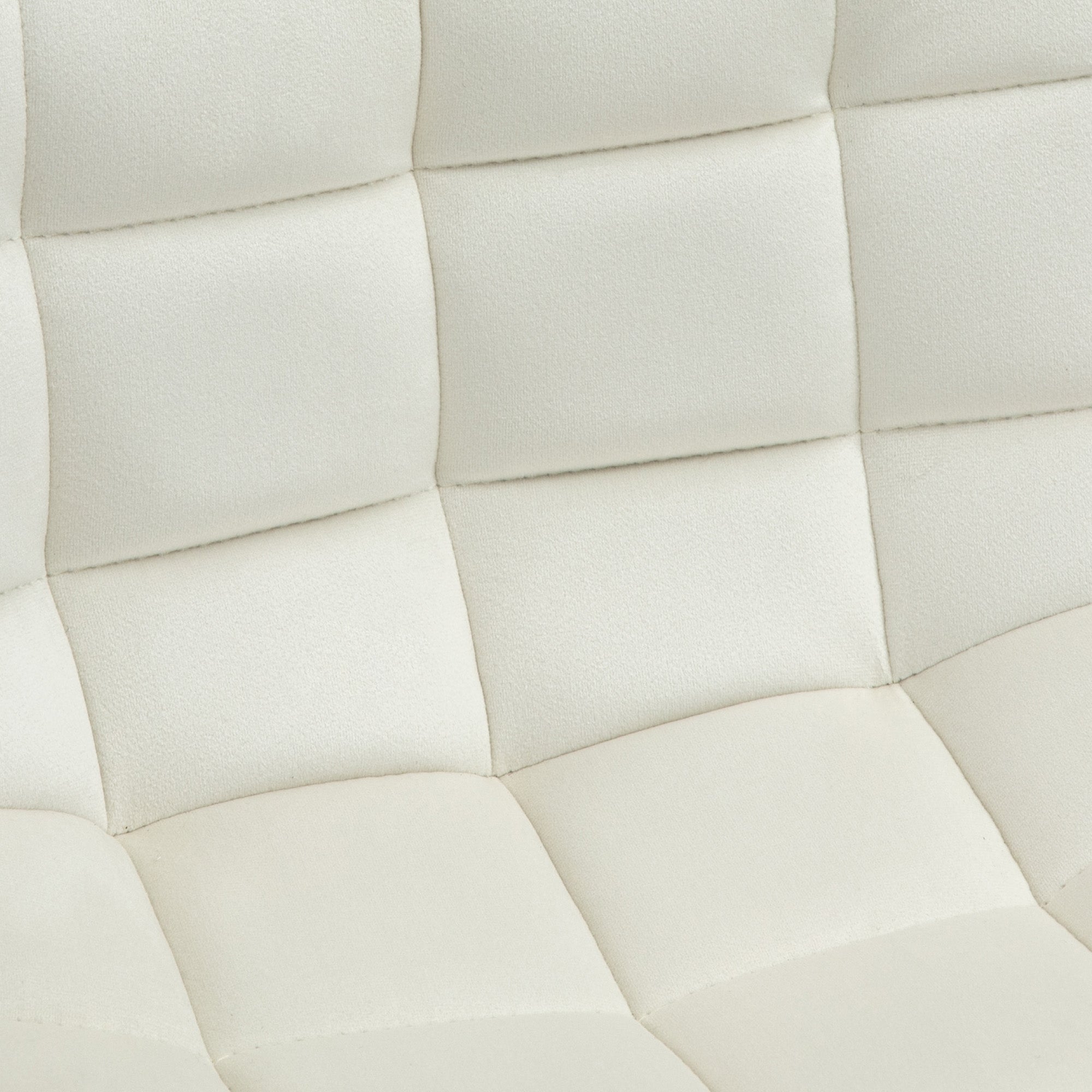 Set of 2 High Stools in Nordic Style with Backrest and Footrest, Stools with Velvet Effect Fabric and Metal Backrest, 45x47x84 cm, Cream