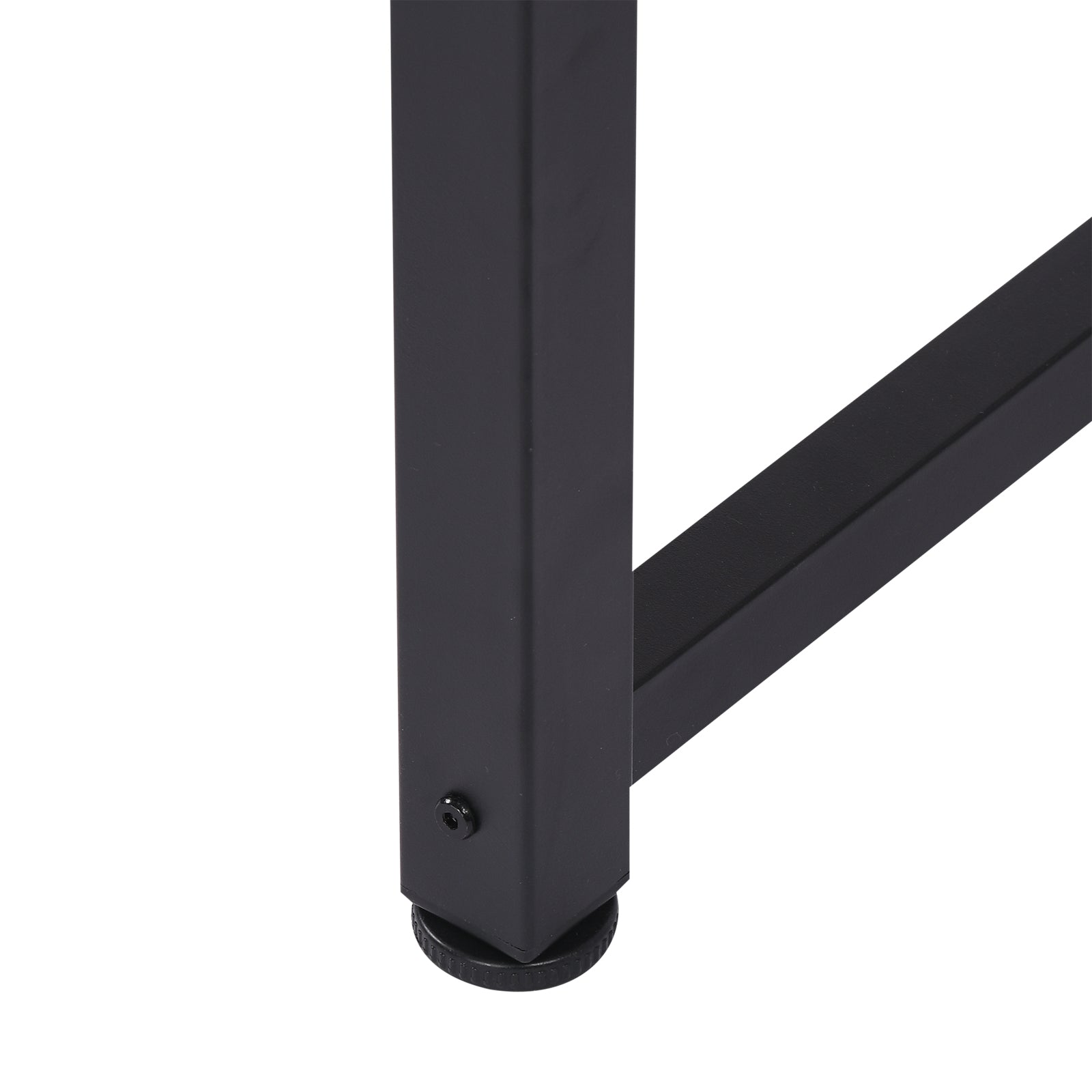 Modern Desk Study Table with Steel Frame and Adjustable Feet Computer Desk for Home Office 120x60x76 cm Black