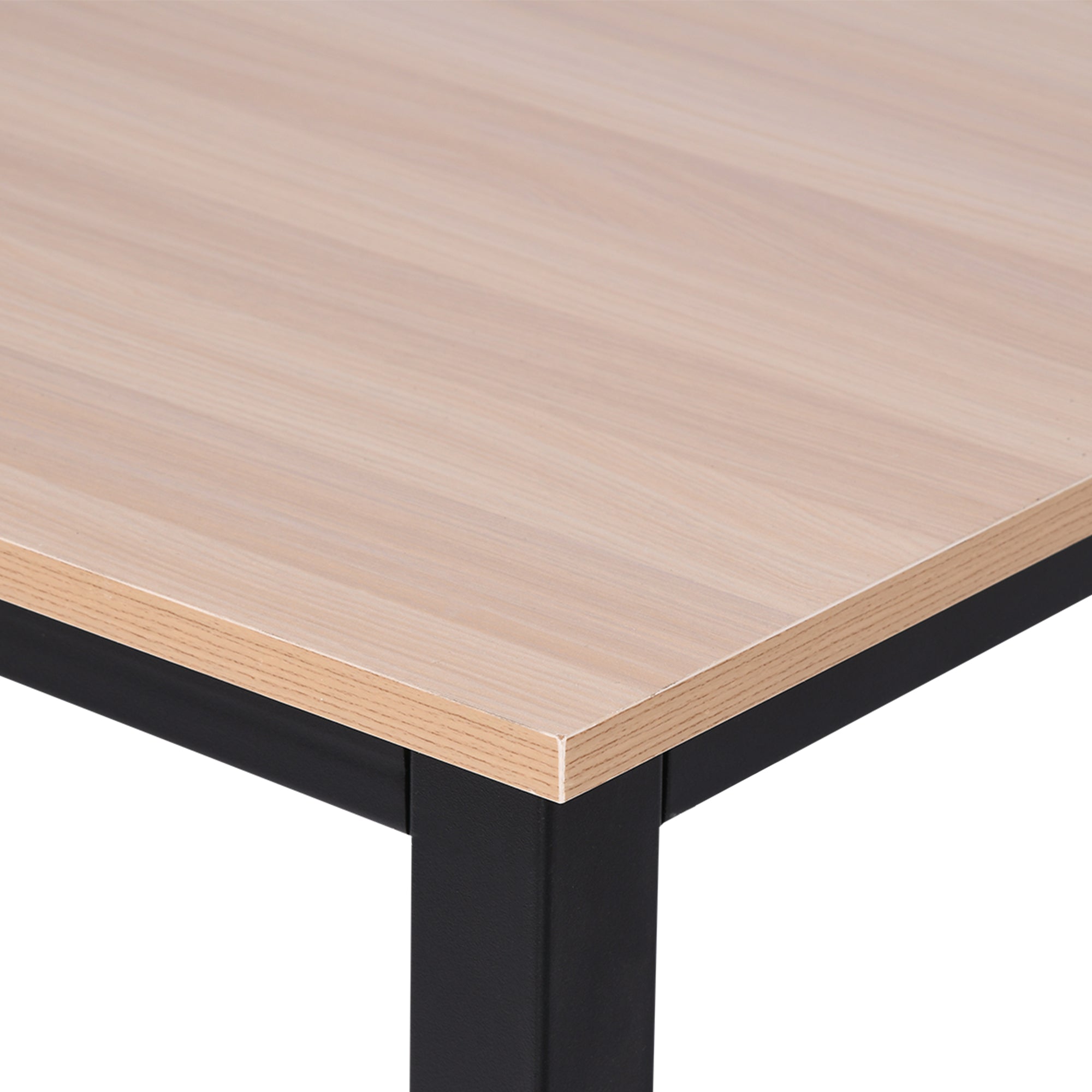 Modern Desk Study Table with Steel Frame and Adjustable Feet Computer Desk for Home Office 120x60x76 cm Black