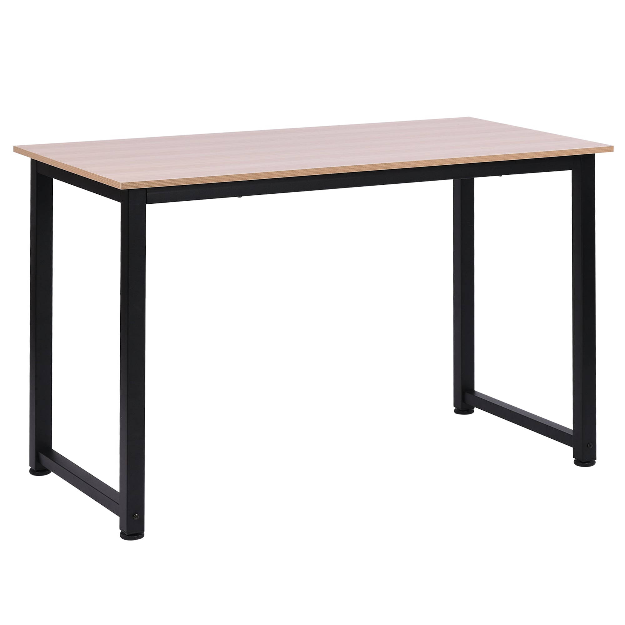 Modern Desk Study Table with Steel Frame and Adjustable Feet Computer Desk for Home Office 120x60x76 cm Black