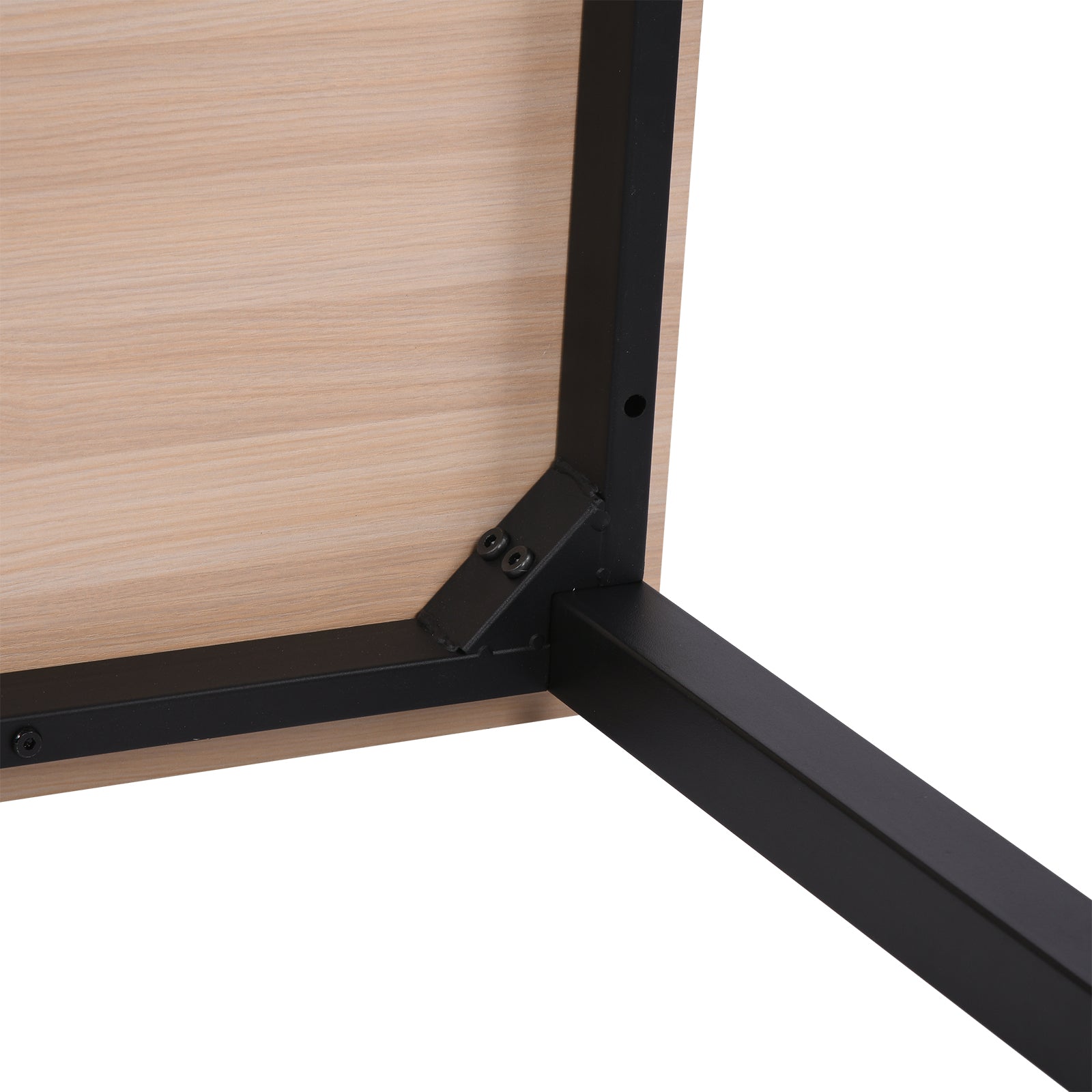 Modern Desk Study Table with Steel Frame and Adjustable Feet Computer Desk for Home Office 120x60x76 cm Black