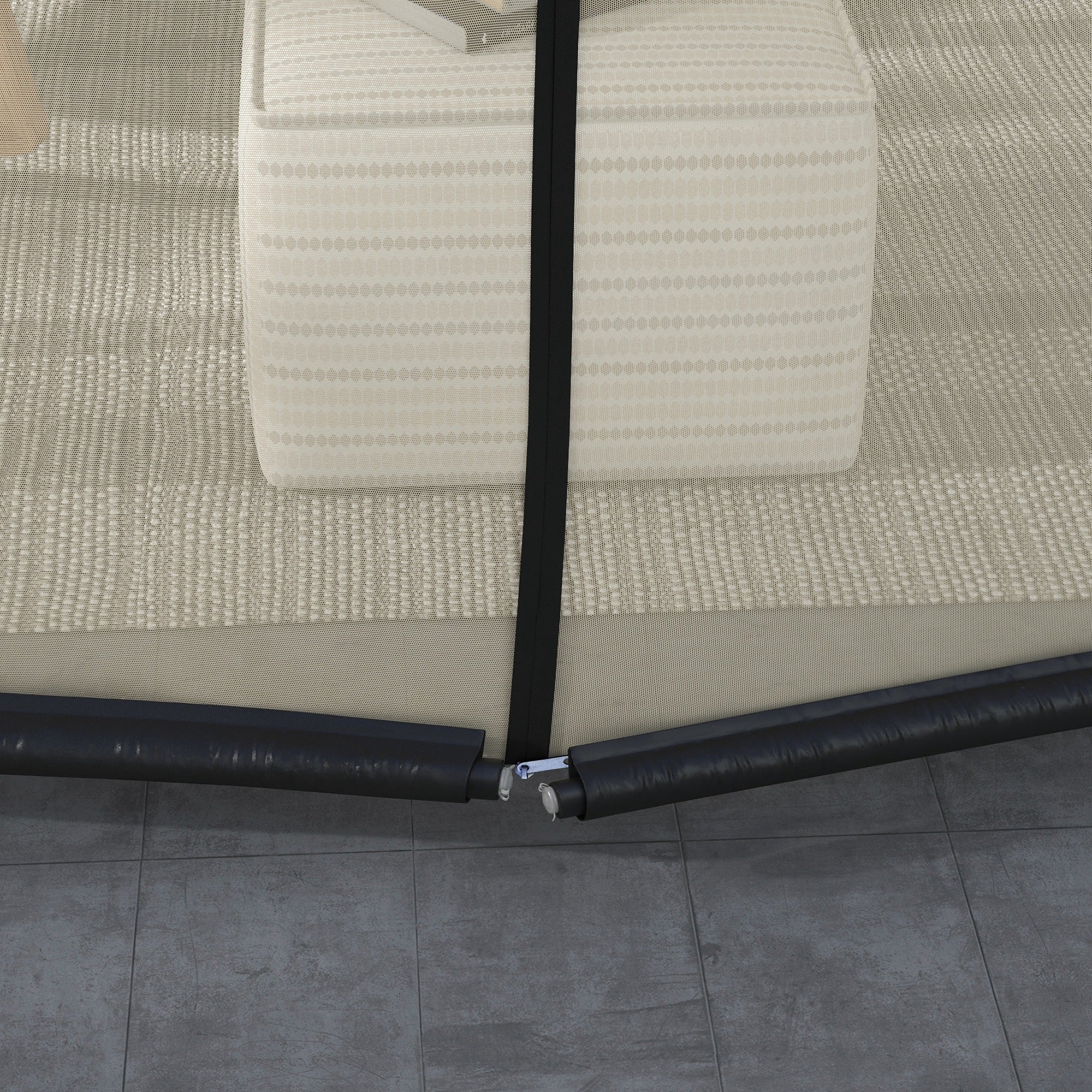 Cylindrical Mosquito Net for 3m Diameter Parasol with Zipper and Weighting in Beige