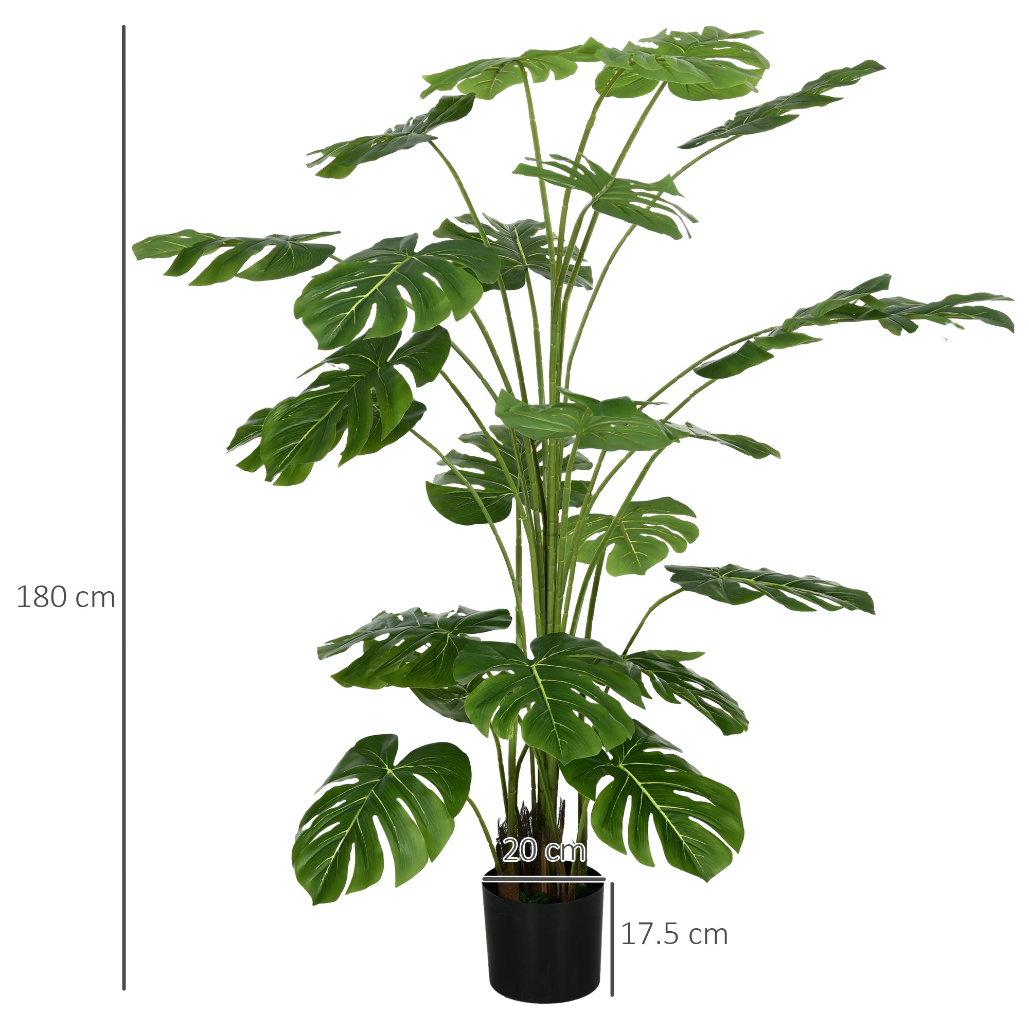 Artificial Plants, Artificial Monstera Deliciosa, 180 cm Artificial Plant with 24 Branches, Indoor Plant, Artificial Tree, Plant Decor for Indoor, Green