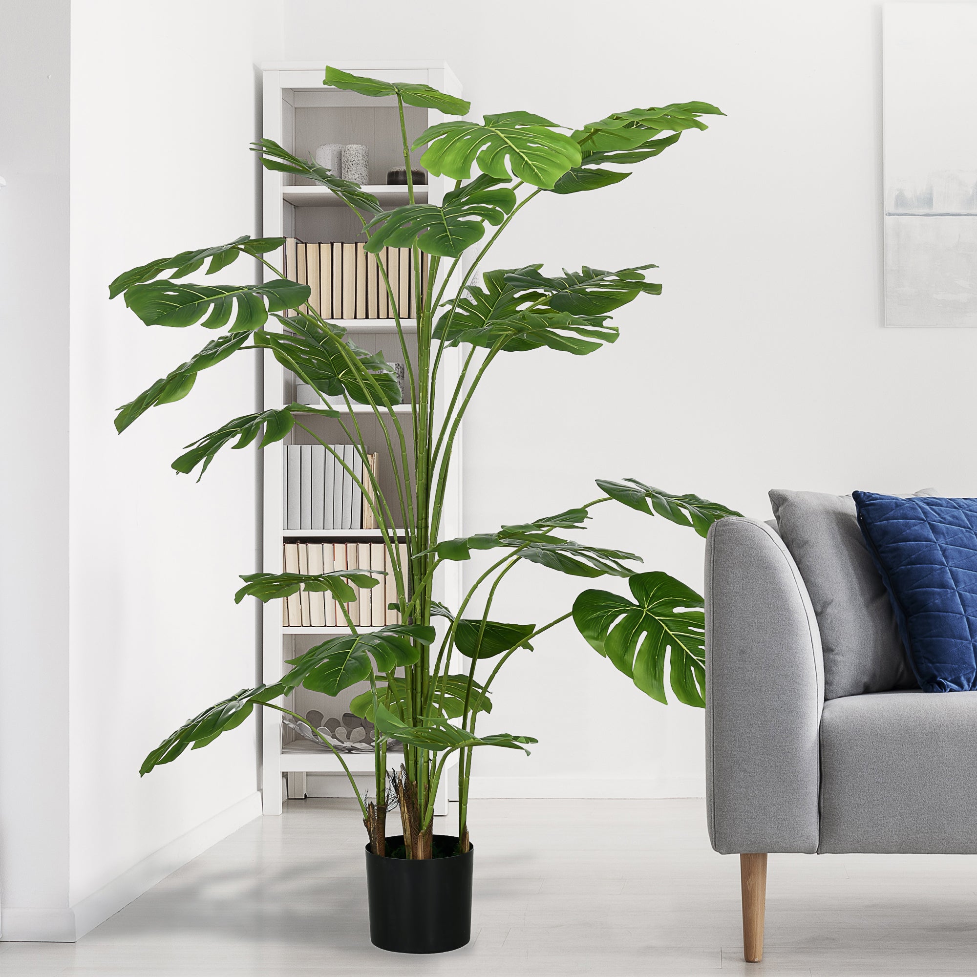 Artificial Plants, Artificial Monstera Deliciosa, 180 cm Artificial Plant with 24 Branches, Indoor Plant, Artificial Tree, Plant Decor for Indoor, Green