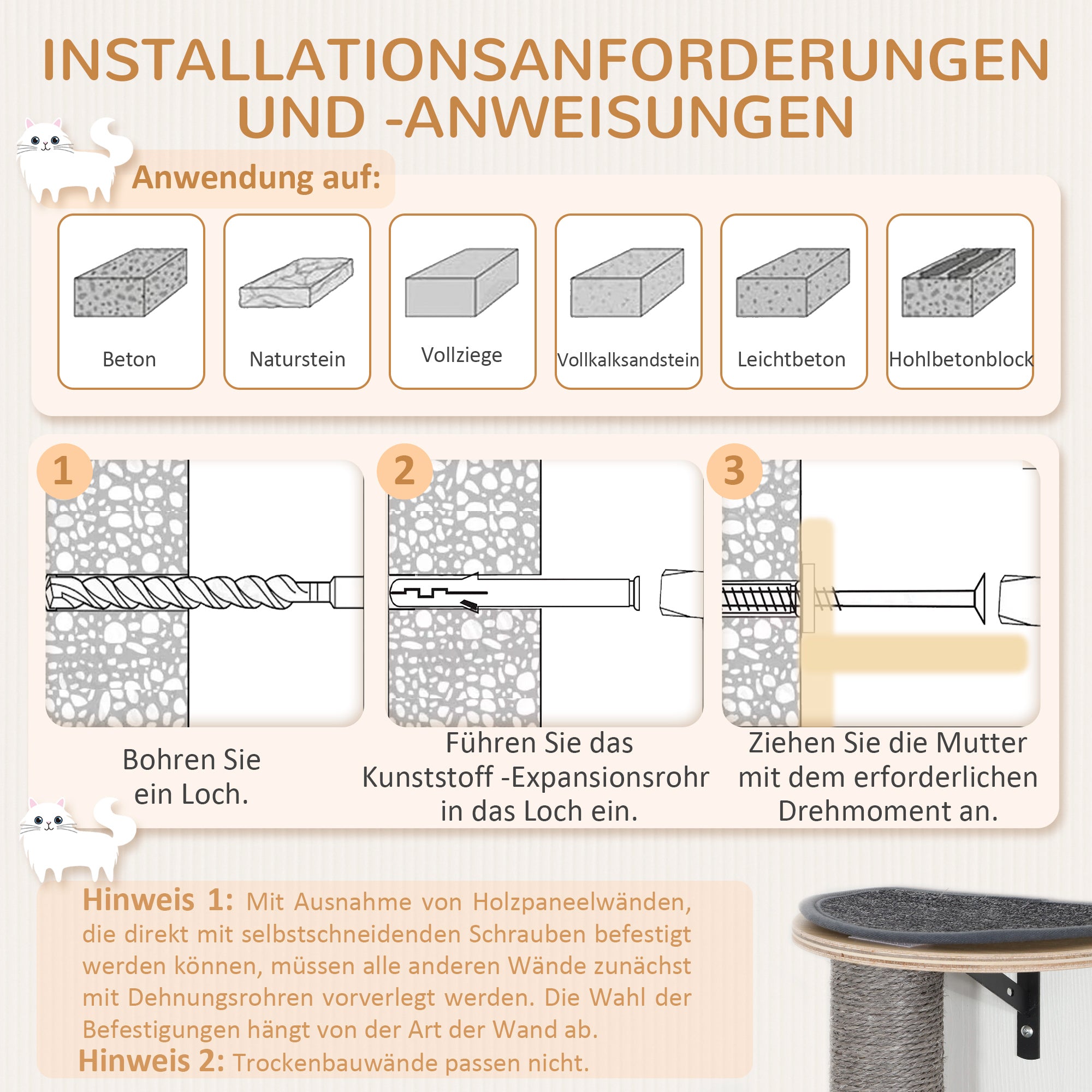 Cat Climbing Wall 7-Piece Cat Climbing Wall Set with Sisal Post Ladder, Platform, Scratching Post with Scratching Board, Cave, Cat Furniture for Cats up to 5 kg, Gray+Oak