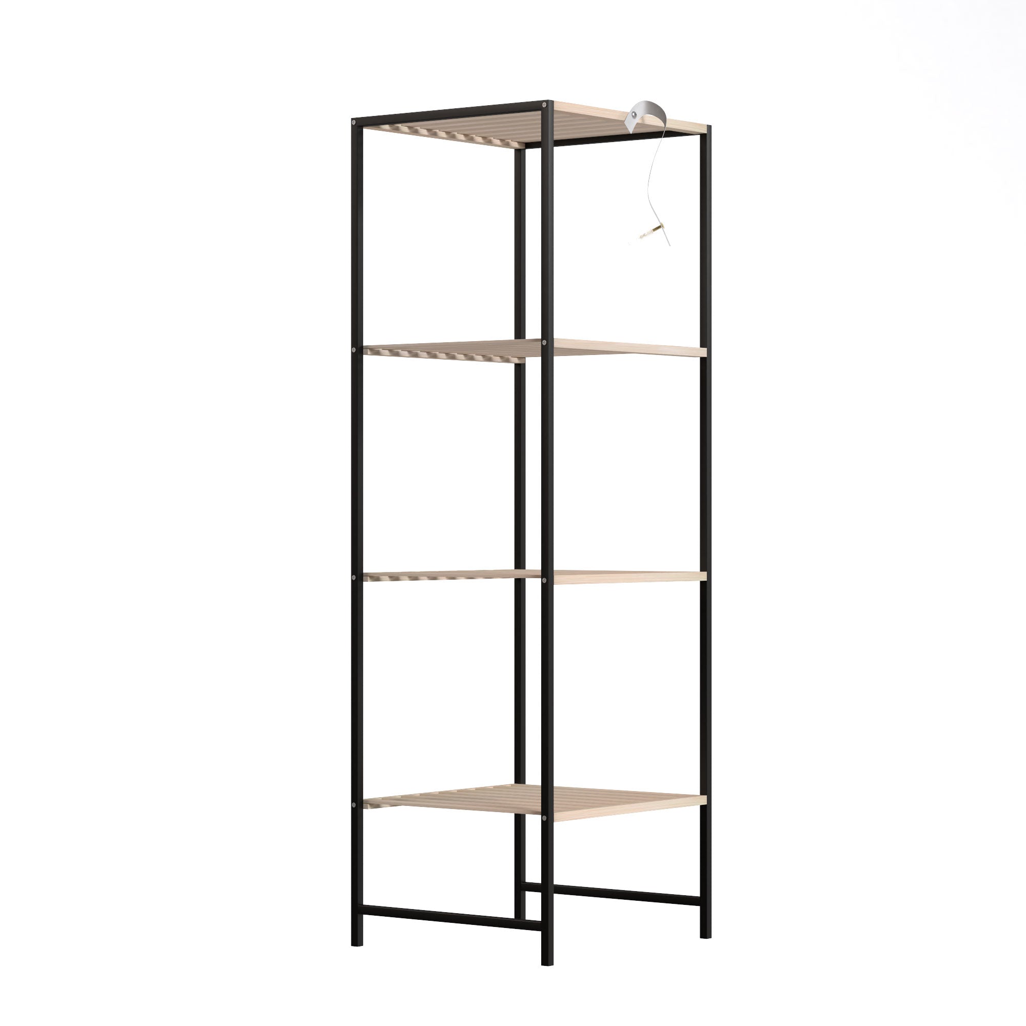 Bamboo & Steel 4-Tier Standing Shelf for Kitchen, Bathroom, Living Room & Hallway — 14.4 x 13 x 43.3 in, Natural
