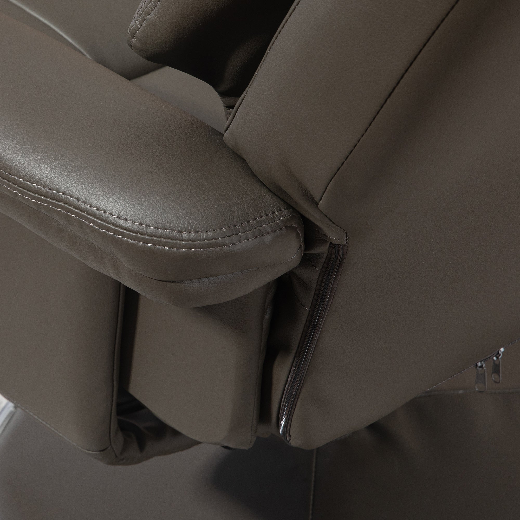 Recliner with Ottoman, TV Armchair with Reclining Function, Rocking Feature, High Backrest for Bedroom, Living Room, Faux Leather, Gray