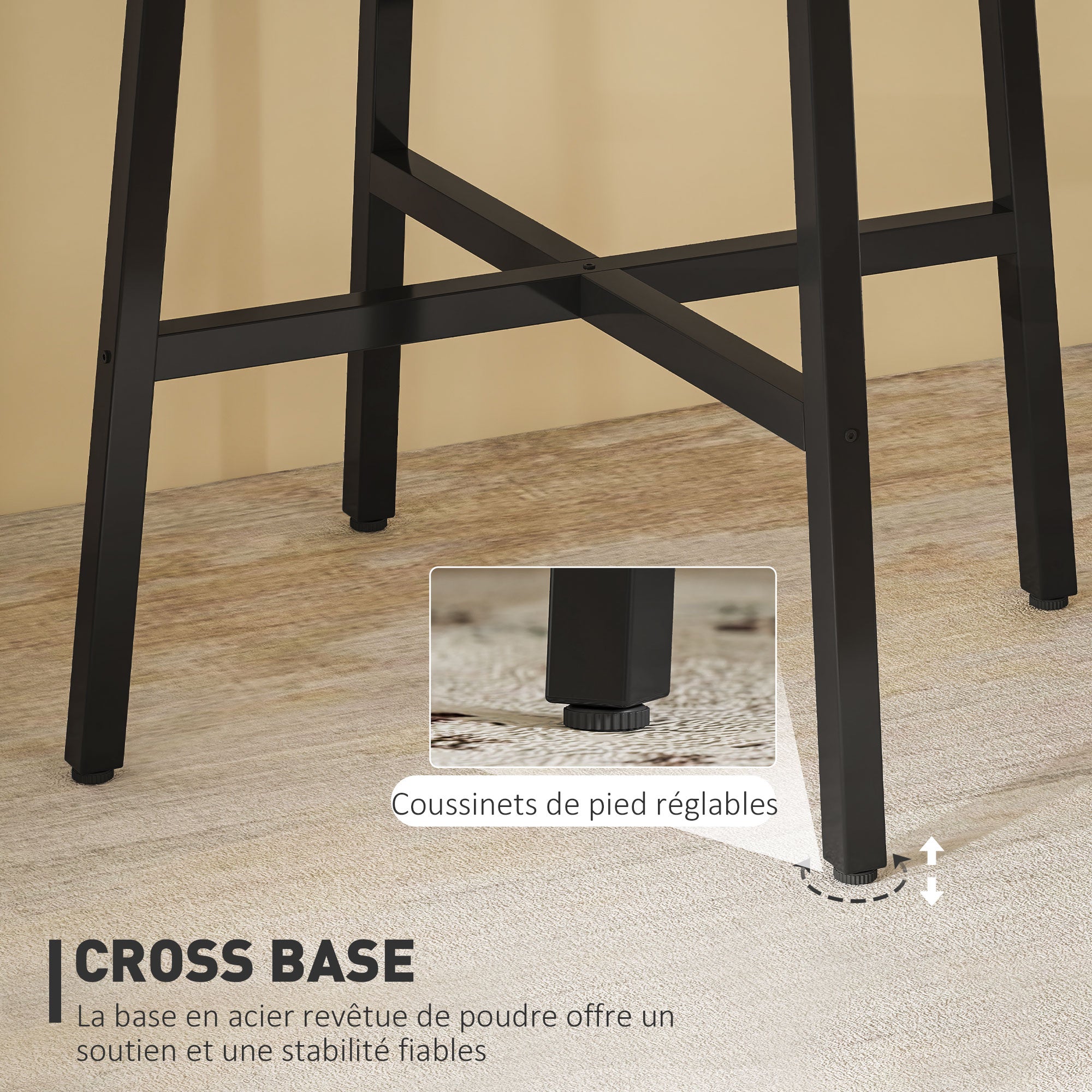 31.5'' Round Dining Table for 2 Person Industrial Style Kitchen Table with Wood Grain Tabletop and Steel Cross Base, Natural Wood