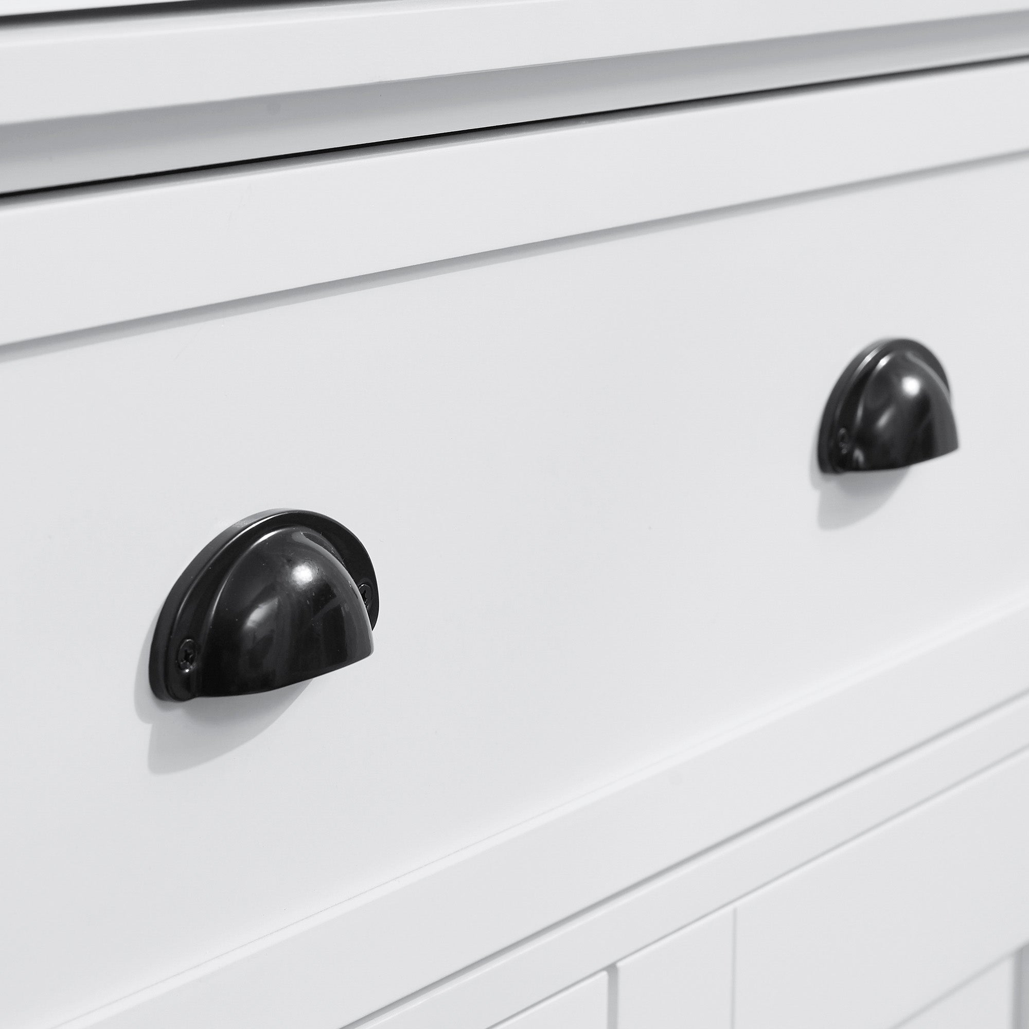 Kitchen Trolley with Upper and Lower Cabinet and Central Drawer in MDF, Chipboard, and Metal, 76x40.5x184 cm, White