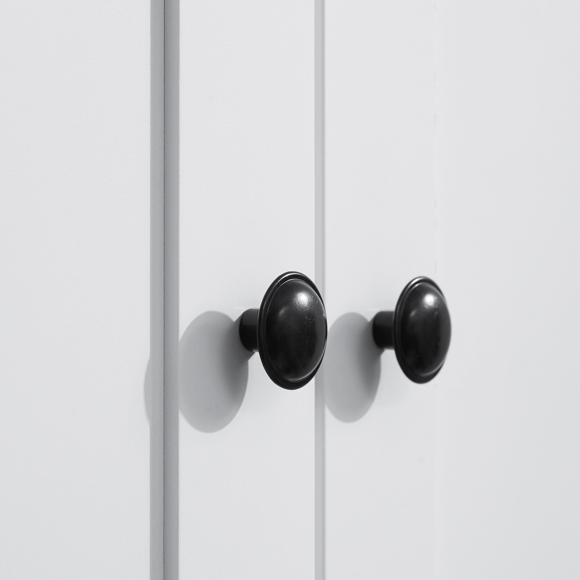 Kitchen Trolley with Upper and Lower Cabinet and Central Drawer in MDF, Chipboard, and Metal, 76x40.5x184 cm, White