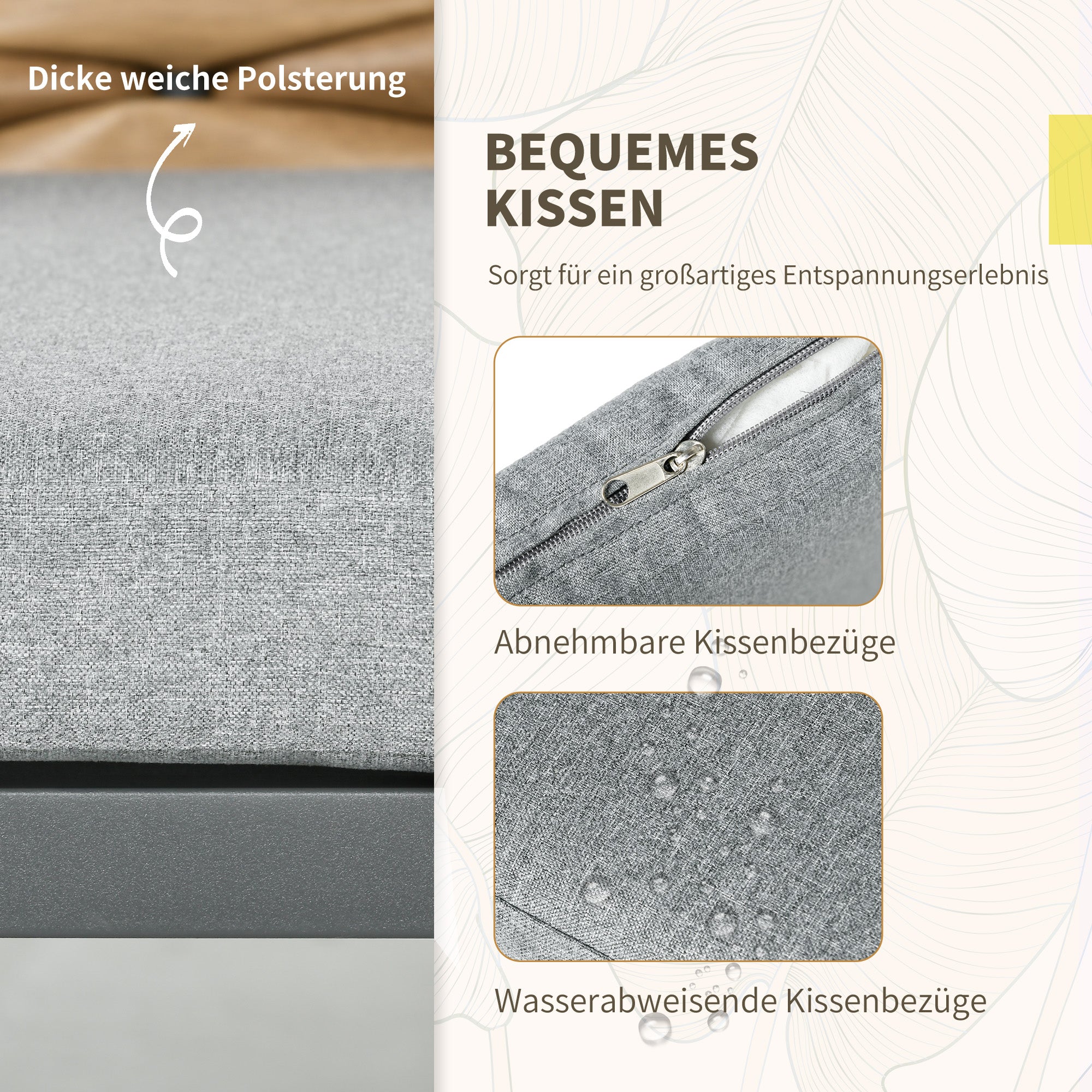 2-Piece Rattan Garden Chair Set with Cushions, Stackable Outdoor Chair, Balcony Chair for Patio, Steel, 57 x 58 x 87 cm, Gray