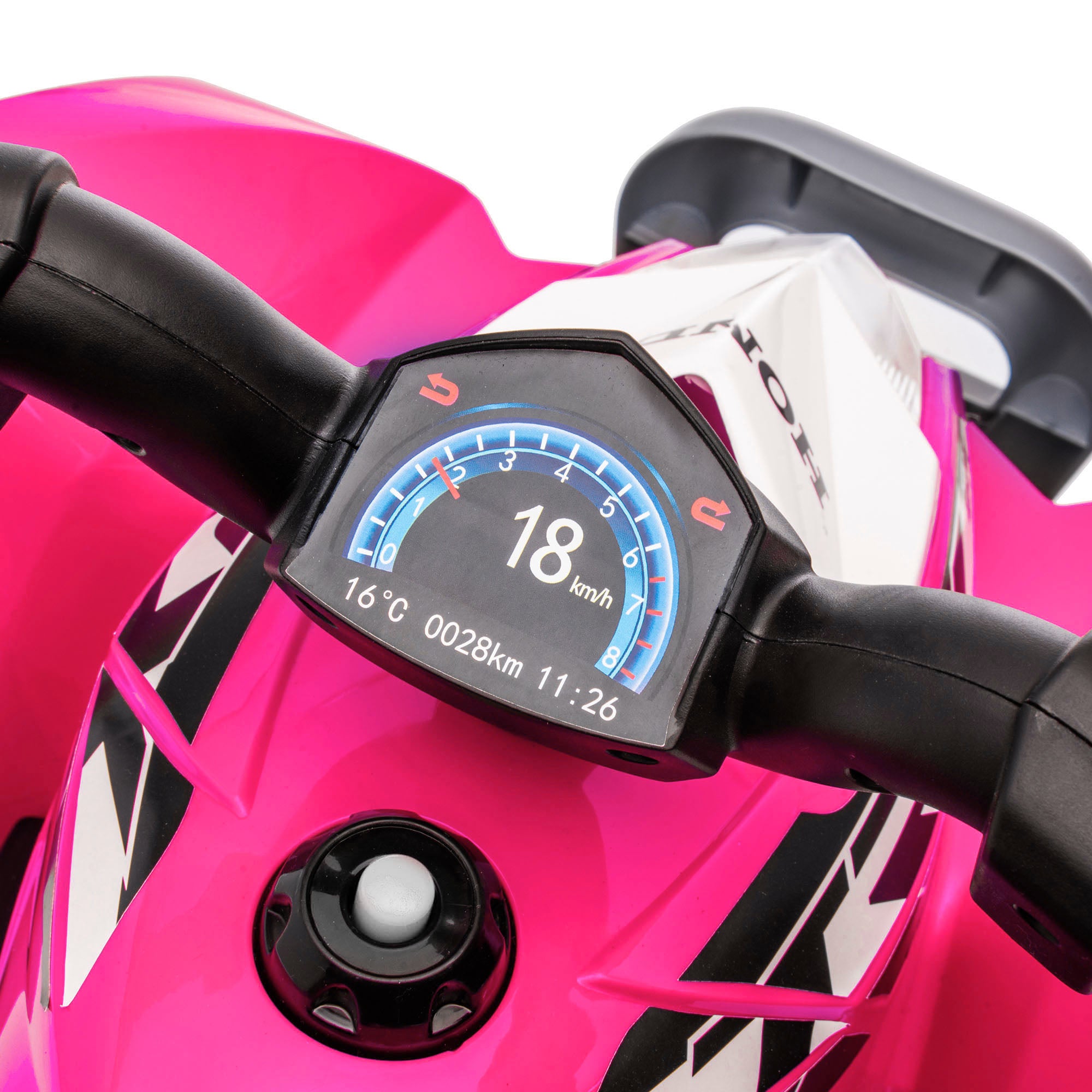 Electric Quad for Children aged 18-36 Months with HONDA License 6V Battery-powered Vehicle Kids with LED Headlights Horn Speed of 2.8 km/h and Forward 65.5x38.5x43.5 cm Pink