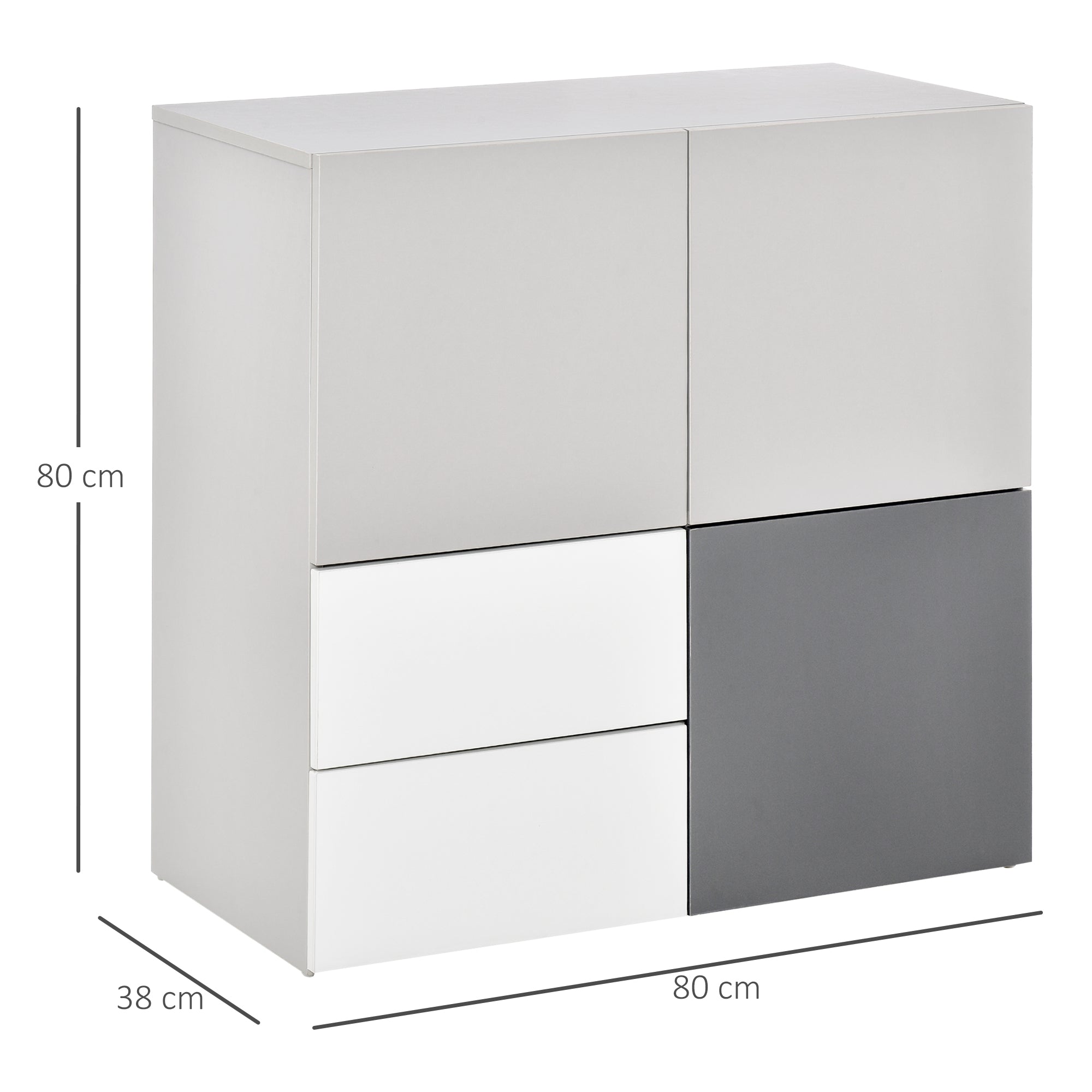 Multipurpose Cabinet with Drawers and Doors in Wood, Furniture for Living Room, Bedroom, Office