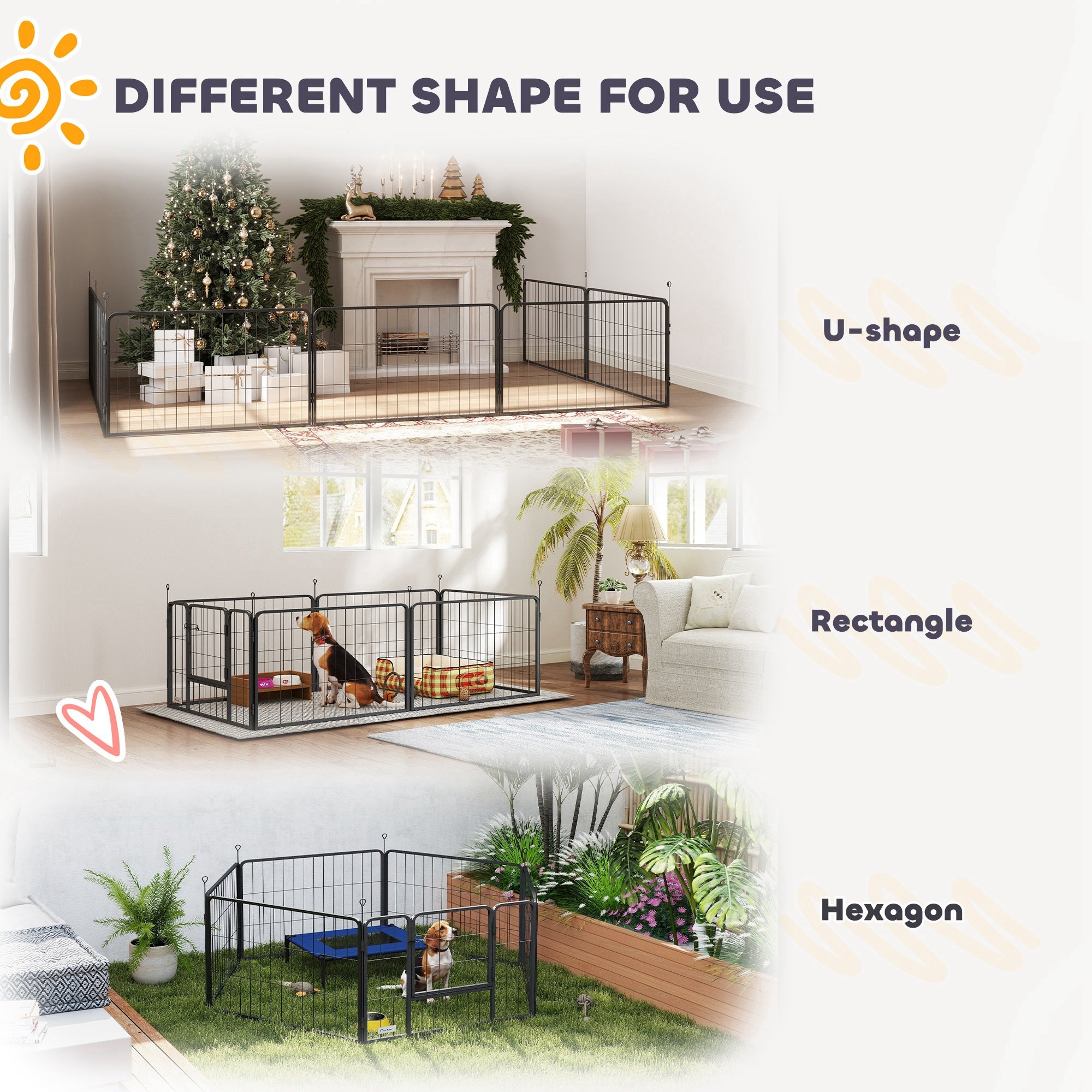 7-Panel Whelping Pen & Puppy Playpen with Washable Birth Pad, 80 x 40.2 x 23.6 in, Black (for Small/Medium Dogs)