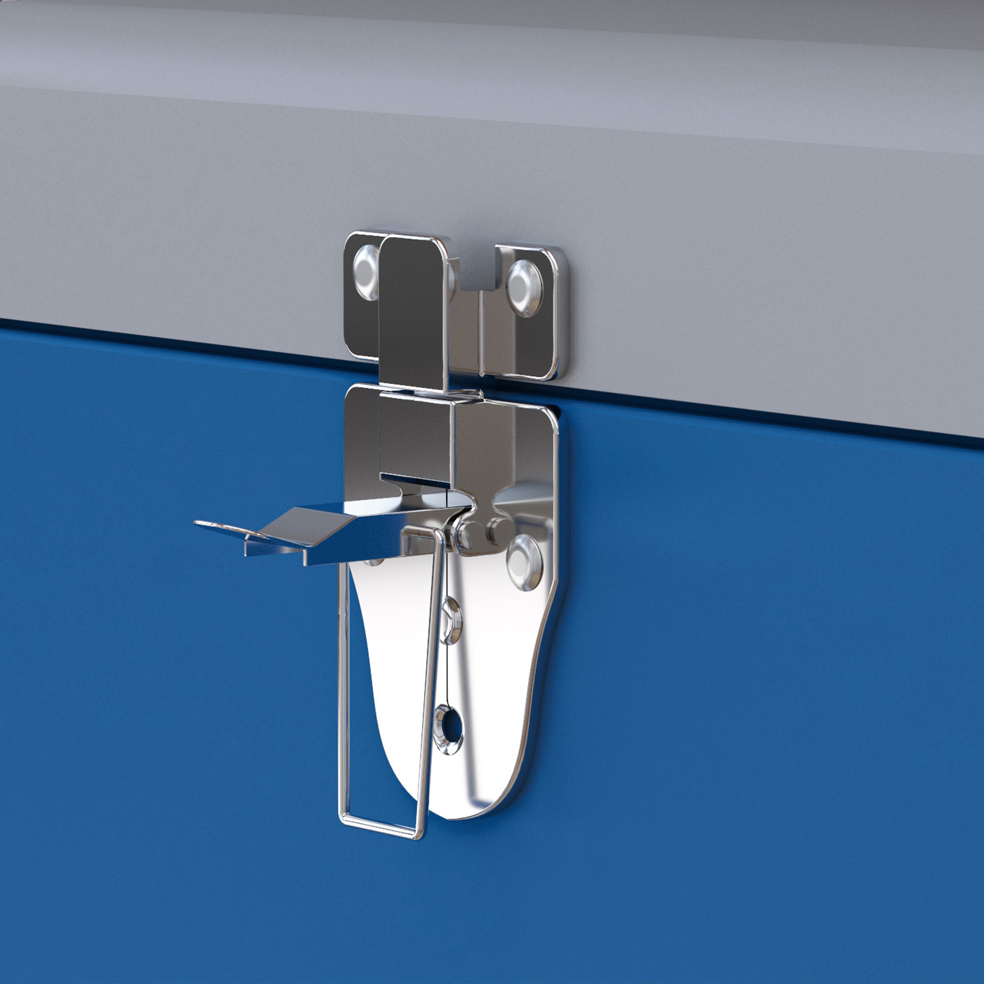 Metal Tool Box Toolbox 50x26x18.5 cm with Transport Handles Load 20 kg Gray and Blue