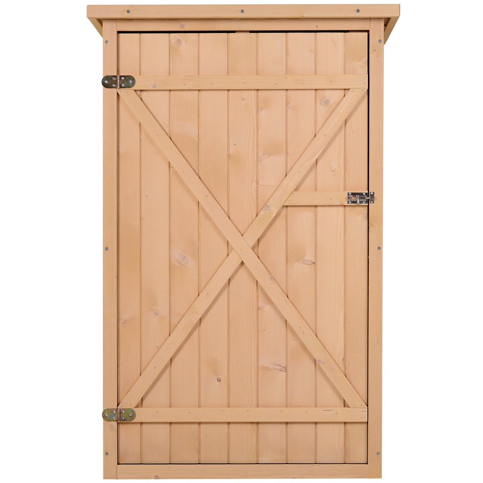 Wooden Garden Cabinet, Weatherproof Tool Shed 75x56x115cm, Equipment House with Door, Shelves, Tool Cabinet, Garden Tool Shed for Garden, Patio, Backyard, Lawn, Natural