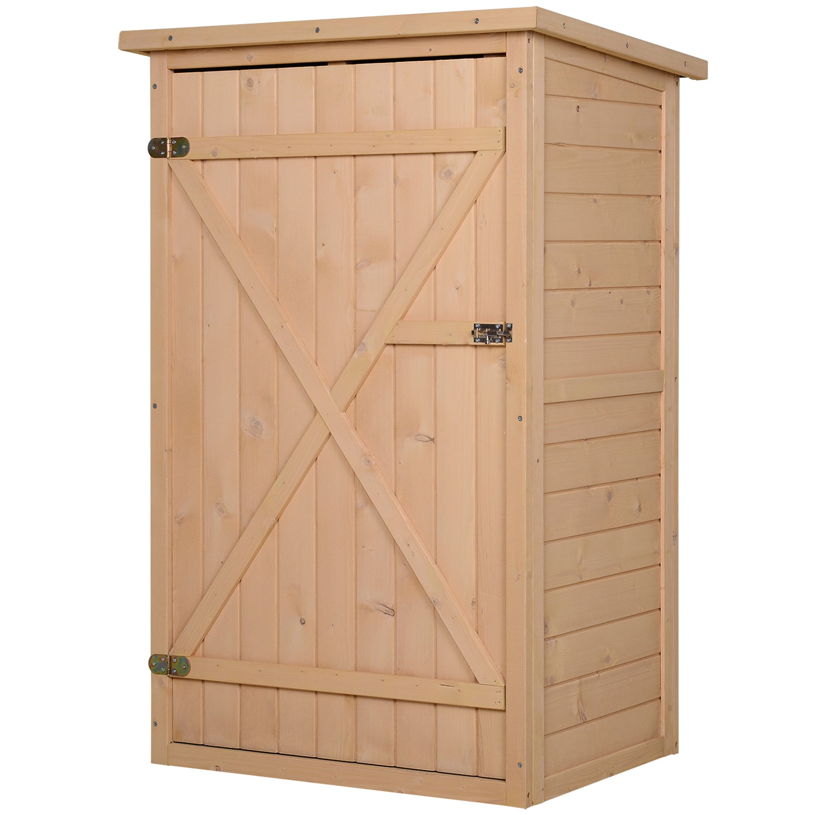 Wooden Garden Cabinet, Weatherproof Tool Shed 75x56x115cm, Equipment House with Door, Shelves, Tool Cabinet, Garden Tool Shed for Garden, Patio, Backyard, Lawn, Natural