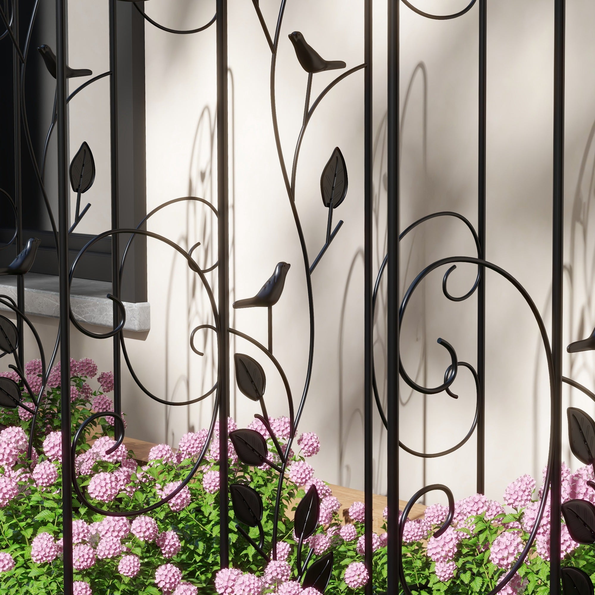 Set of 4 Garden Trellises Supports for Climbing Plants and Outdoor Decoration Patio Terrace 40x106 cm Black