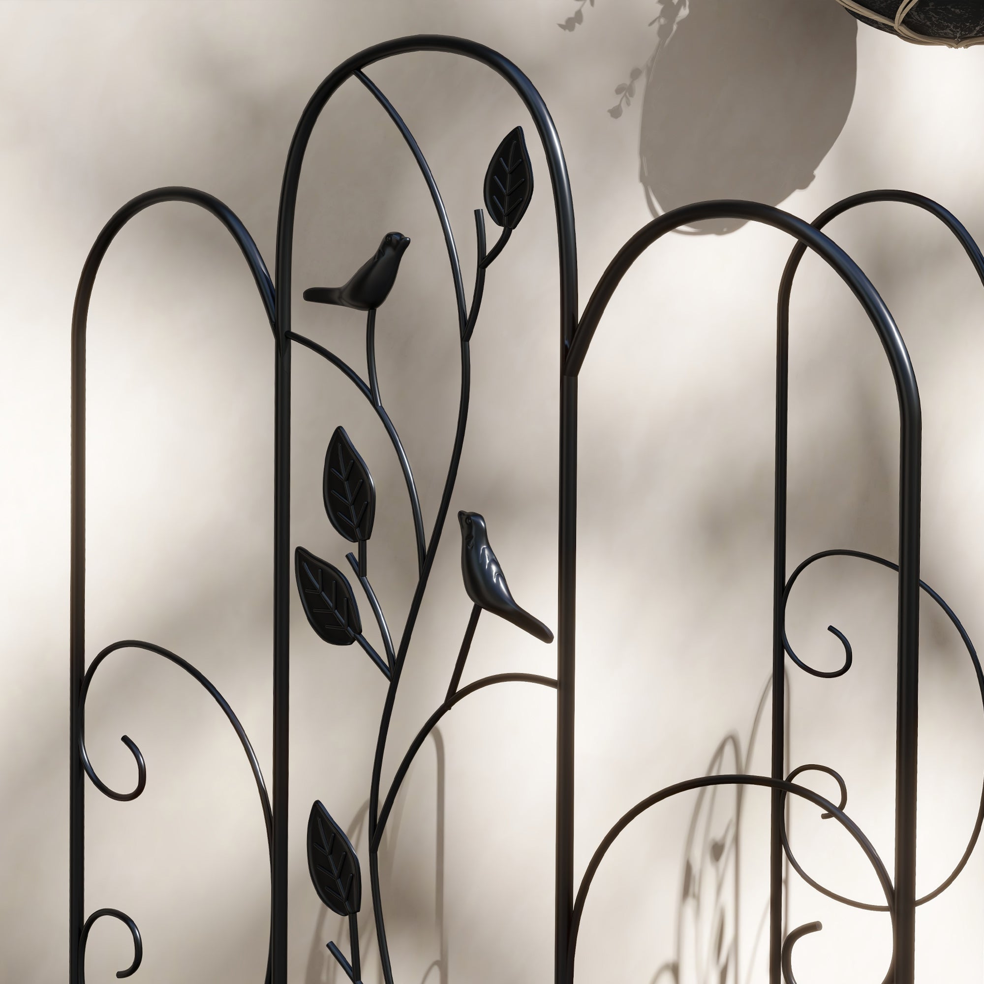 Set of 4 Garden Trellises Supports for Climbing Plants and Outdoor Decoration Patio Terrace 40x106 cm Black