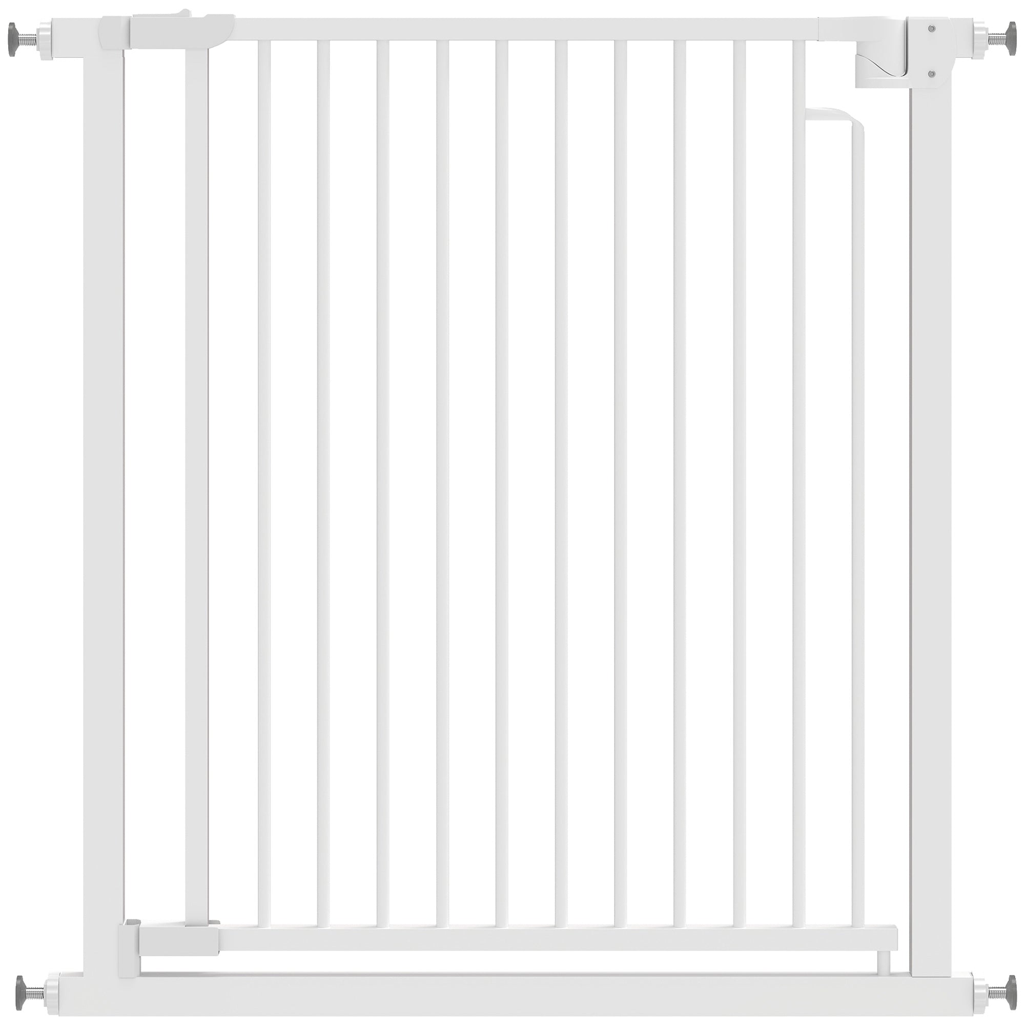 Baby & Pet Safety Gate, Adjustable 76–80 cm (30–31.5 in) Width, Pressure-Mount No-Drill, Auto-Close, Bidirectional, White