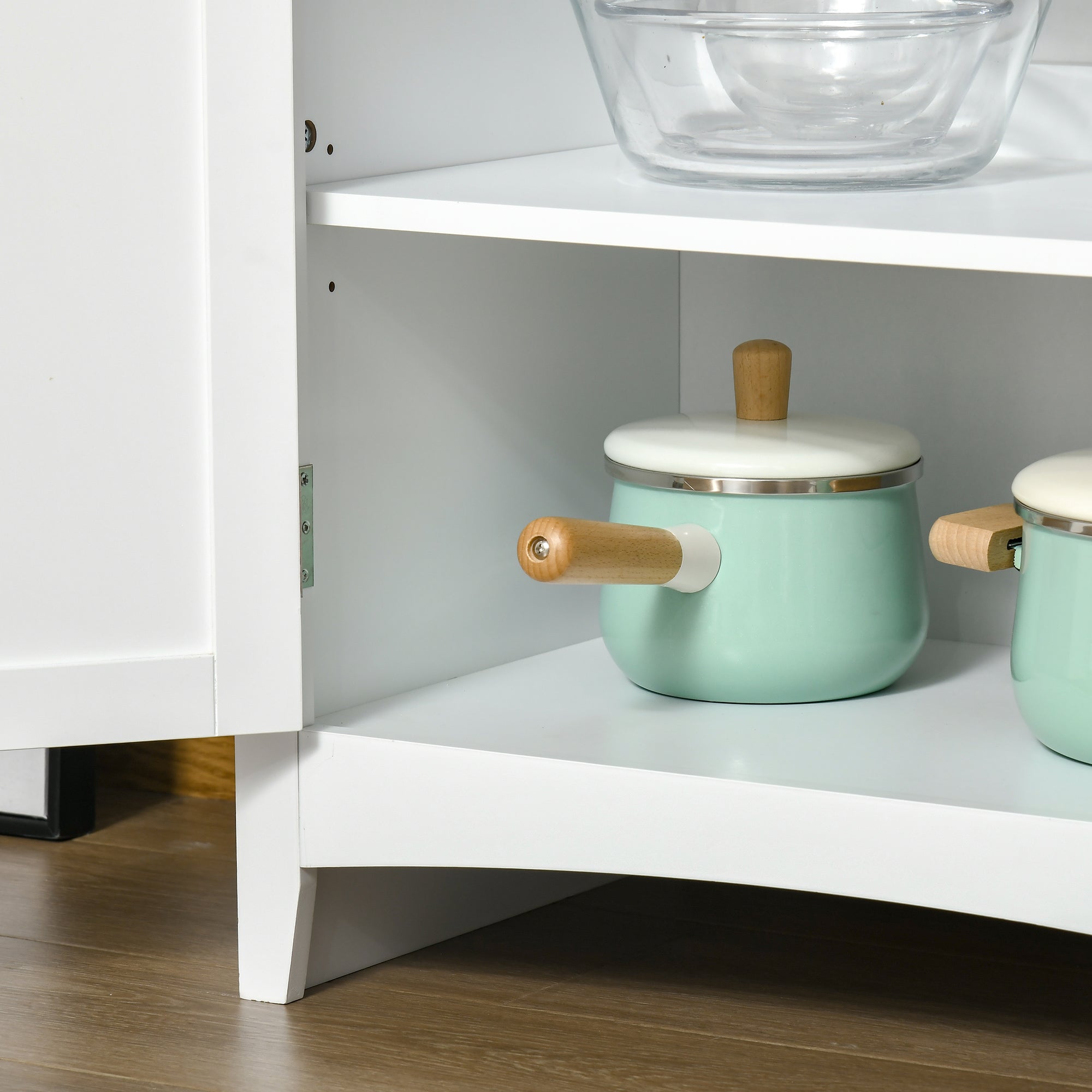 Tall Kitchen Pantry Cabinet for Kitchen and Dining Room with 2 Cabinets, Adjustable Shelves, and Worktop, in MDF, 68.6x40x164 cm, White