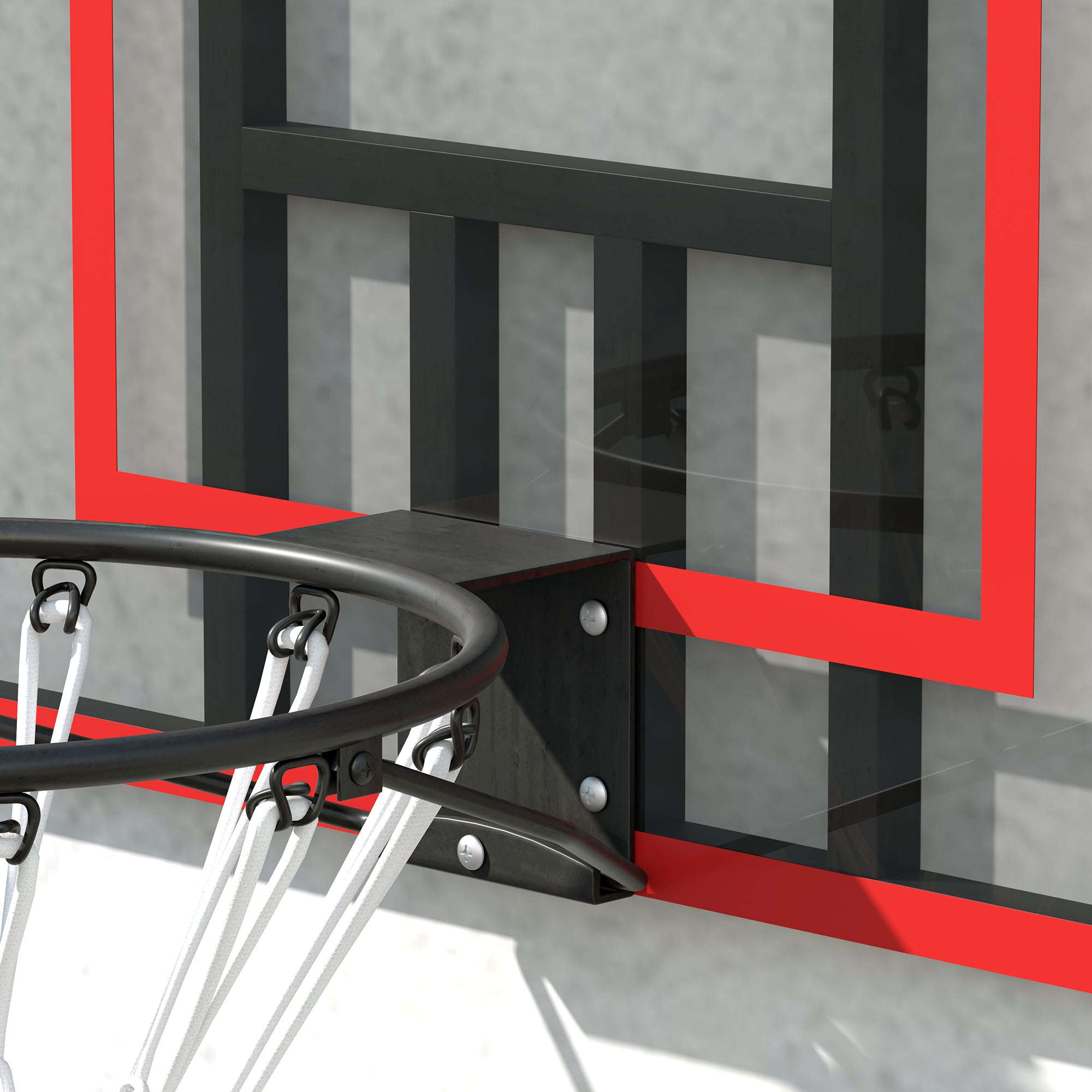 SPORTNOW Basketball Hoop with Backboard, Outdoor Basketball Board with Ø45 cm Steel Rim and Net, Wall Mount, Basketball Board for Kids Teenagers Adults, Red