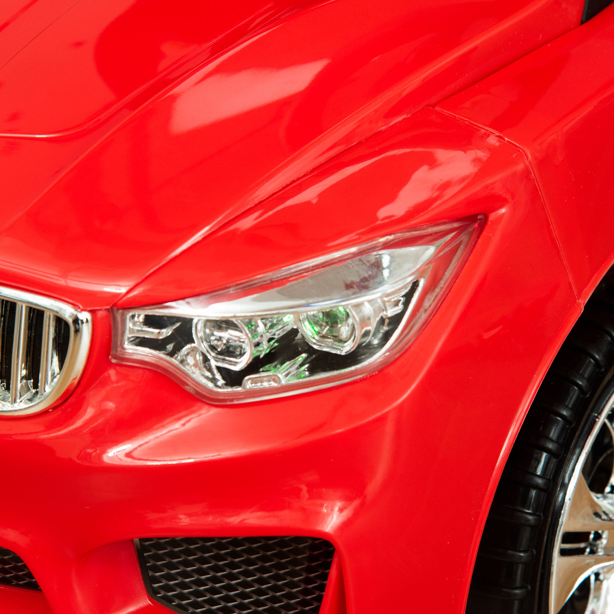 Ride-On Car for 18-36 Months Kids Ride-On Toy with Headlights, Music, Horn, Steering Wheel, Storage Space, and Push Handle 63.5x28x36 cm Red