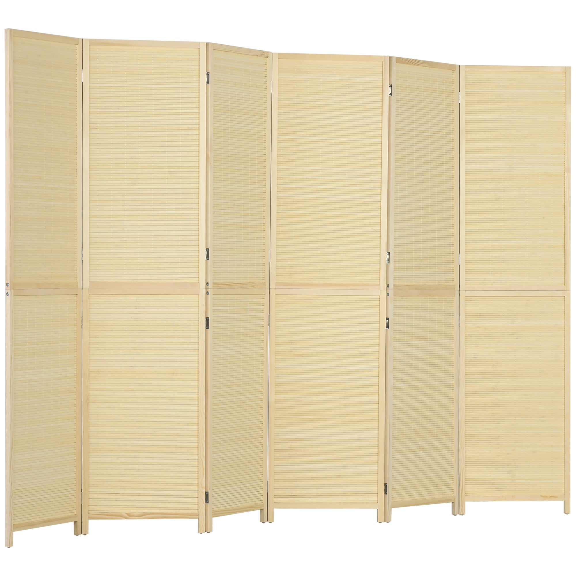 Bamboo Indoor Room Divider 6 Panels 106.3 x 70.9 inches Folding Room Separator - Natural