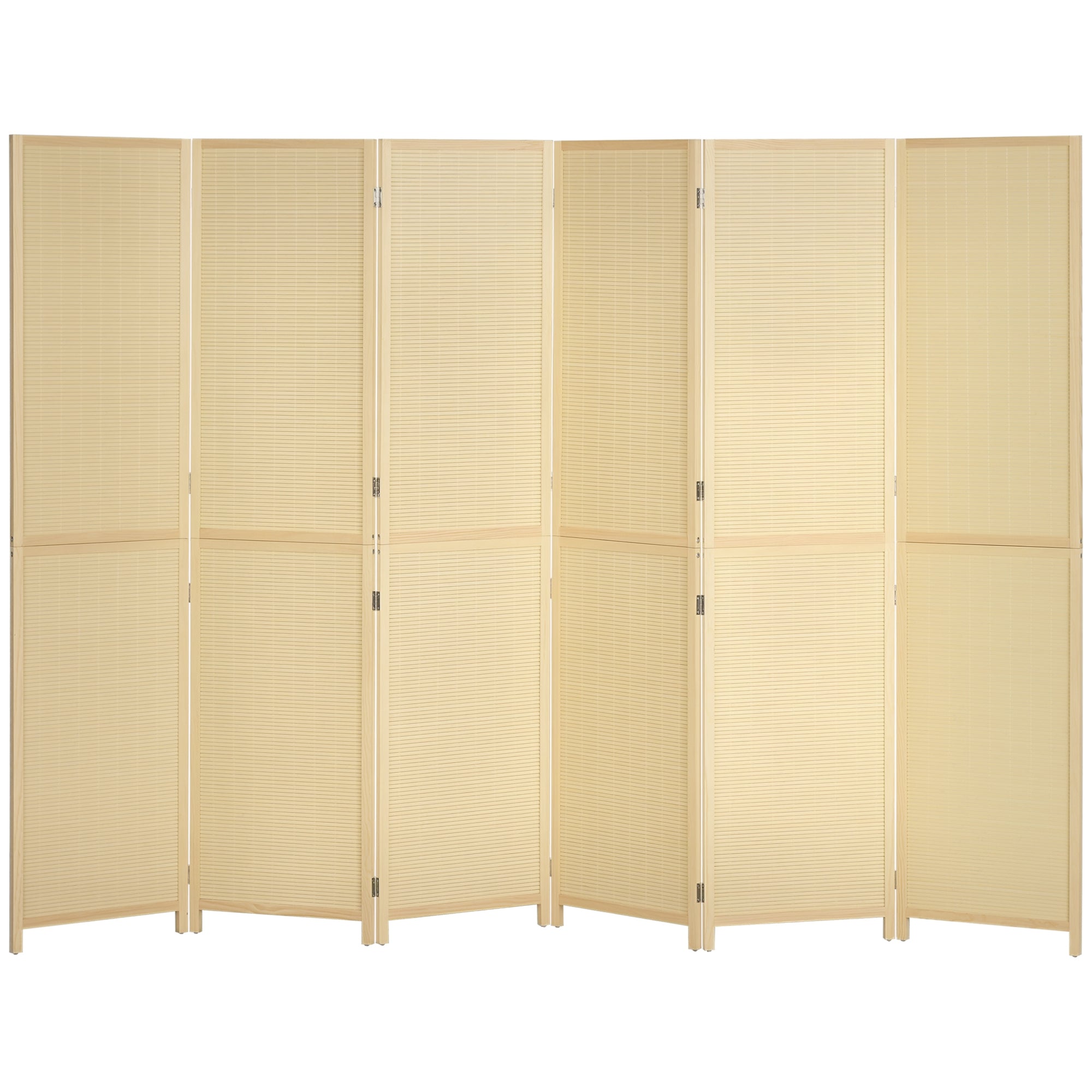 Bamboo Indoor Room Divider 6 Panels 106.3 x 70.9 inches Folding Room Separator - Natural