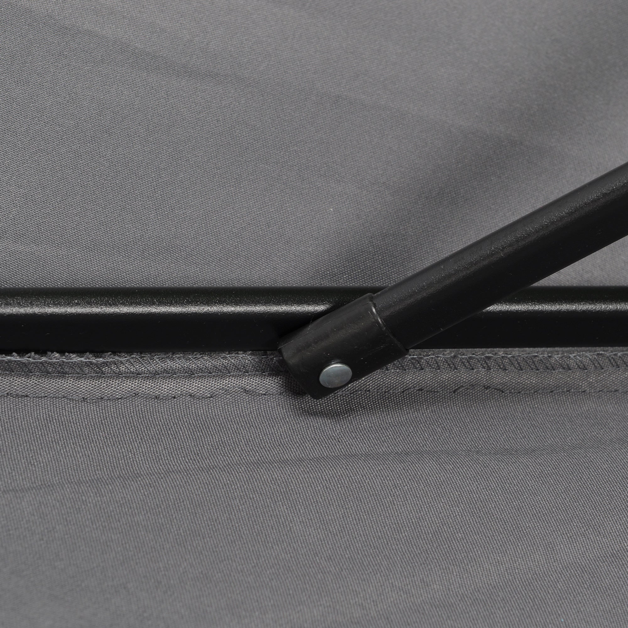 Umbrella Ø196 cm, hexagonal balcony umbrella beach umbrella windproof stable market umbrella crank umbrella sun protection for beach balcony garden, Dark Grey