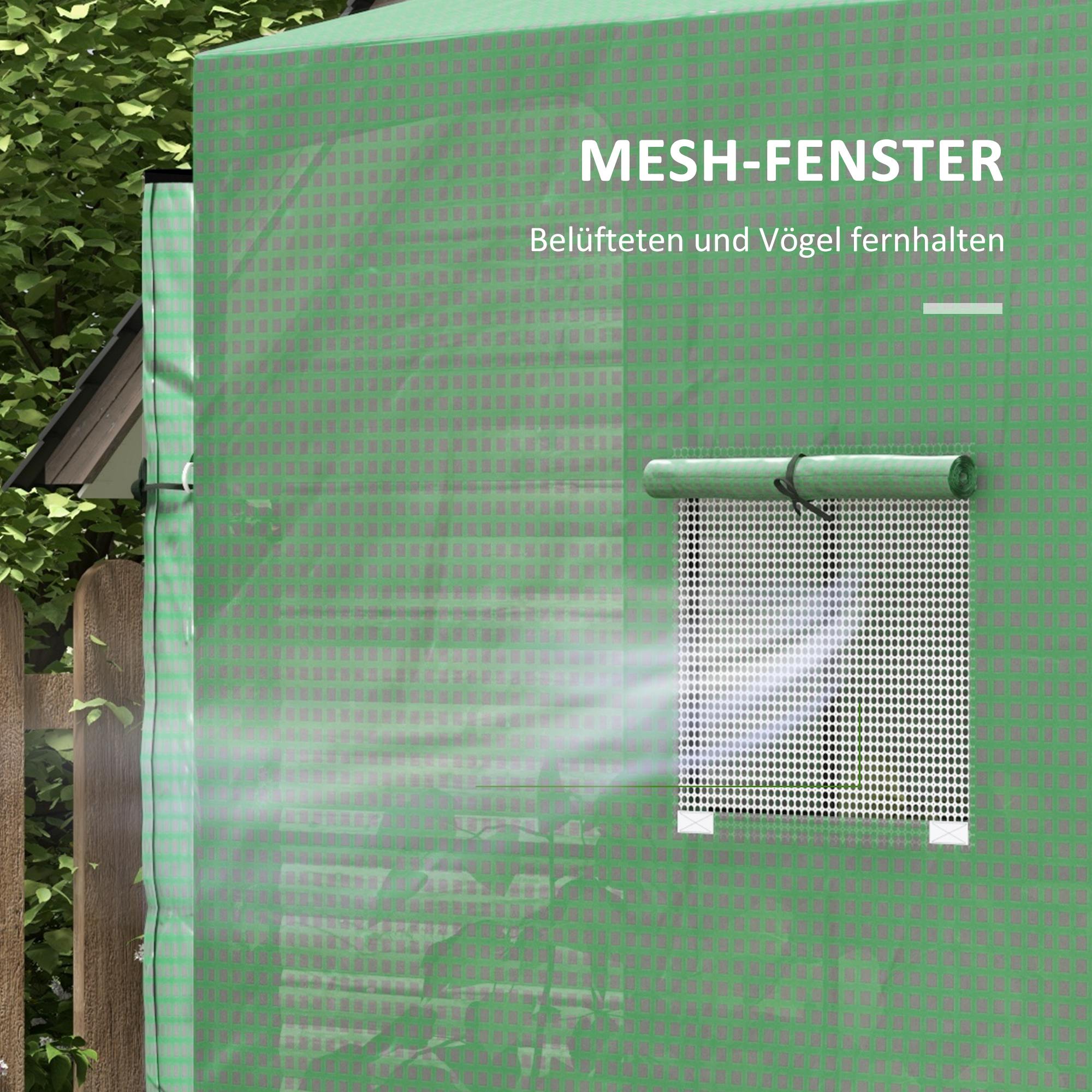 Film Greenhouse, Greenhouse, Greenhouse with Two Doors, Windproof Tomato House with Side Window, UV Protection for Garden, PE, Green, 200 x 80 x 200 cm