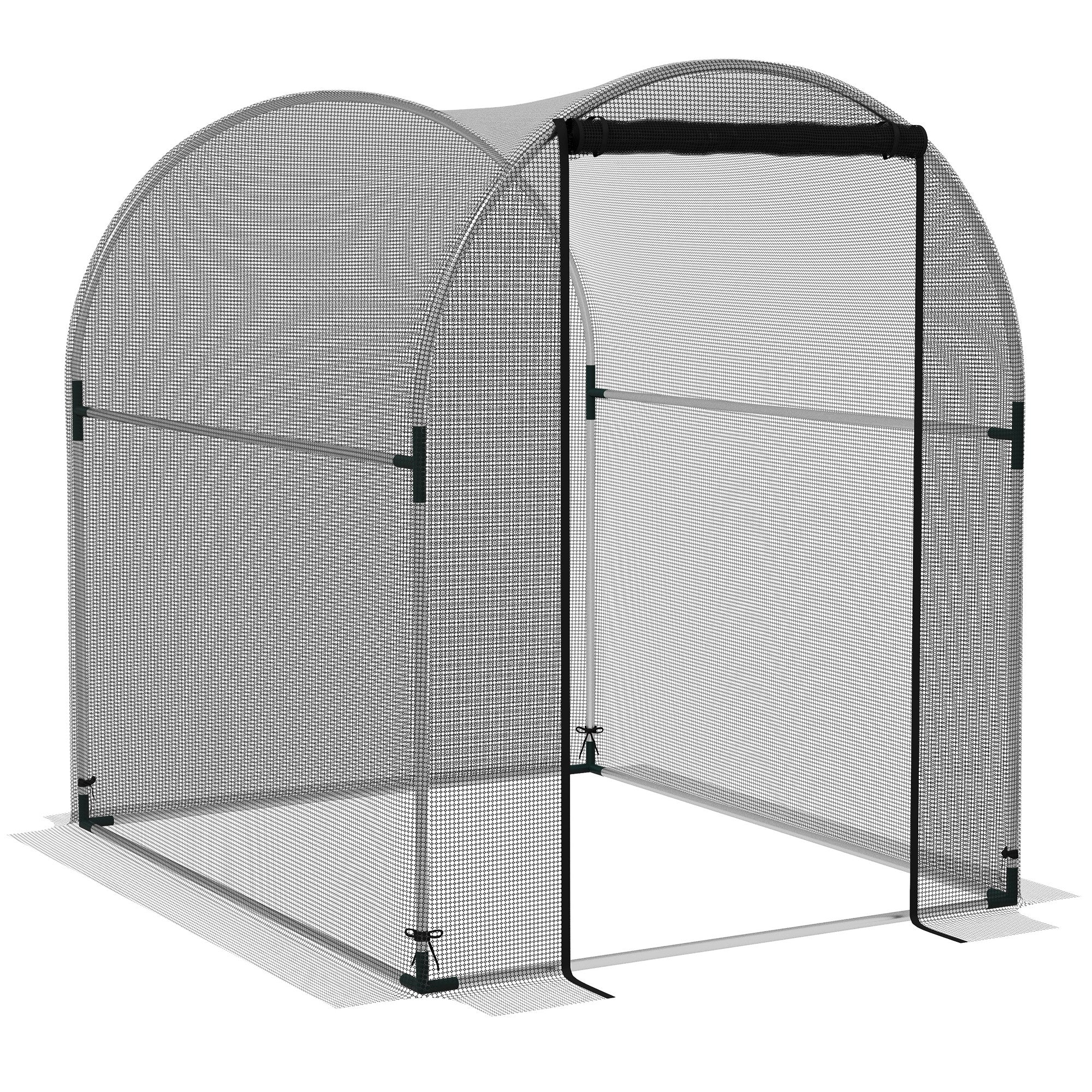 Insect Protection Net 1.2 x 1.5 m Garden Net with Door, Plant Protection Tent, Pest Protection Net with Steel Frame, for Garden, Balcony, HDPE, Black