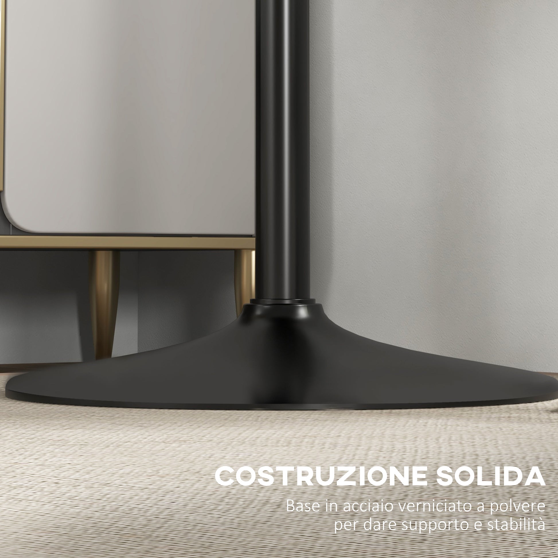 Modern High Bar Table, Round Kitchen Table for 2 People with Steel Base and MDF Top, Ø70x102cm, Black