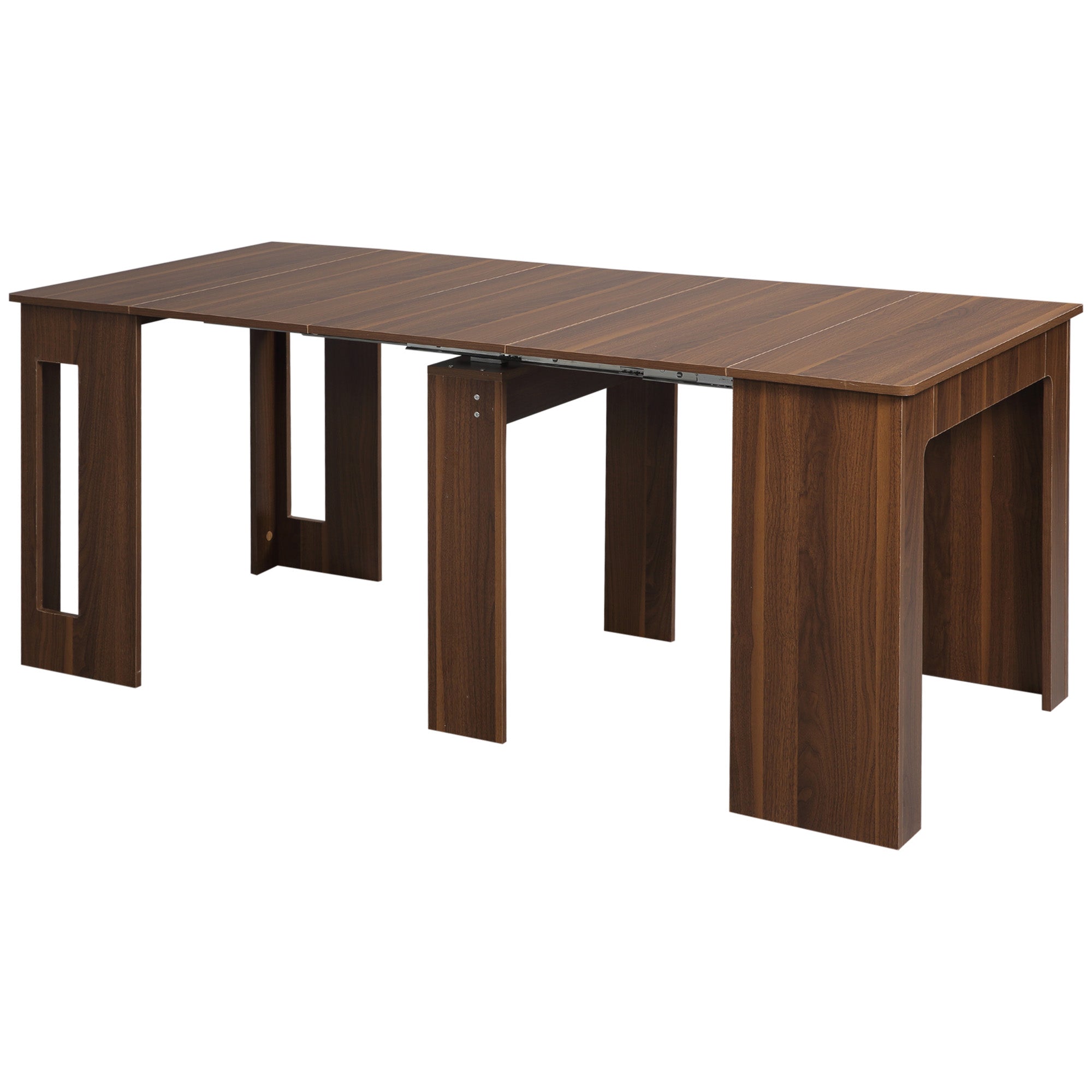Extendable Dining Table Rectangular Kitchen Table for up to 6 People Dining Table for Living Room, Brown, 60-180 cm