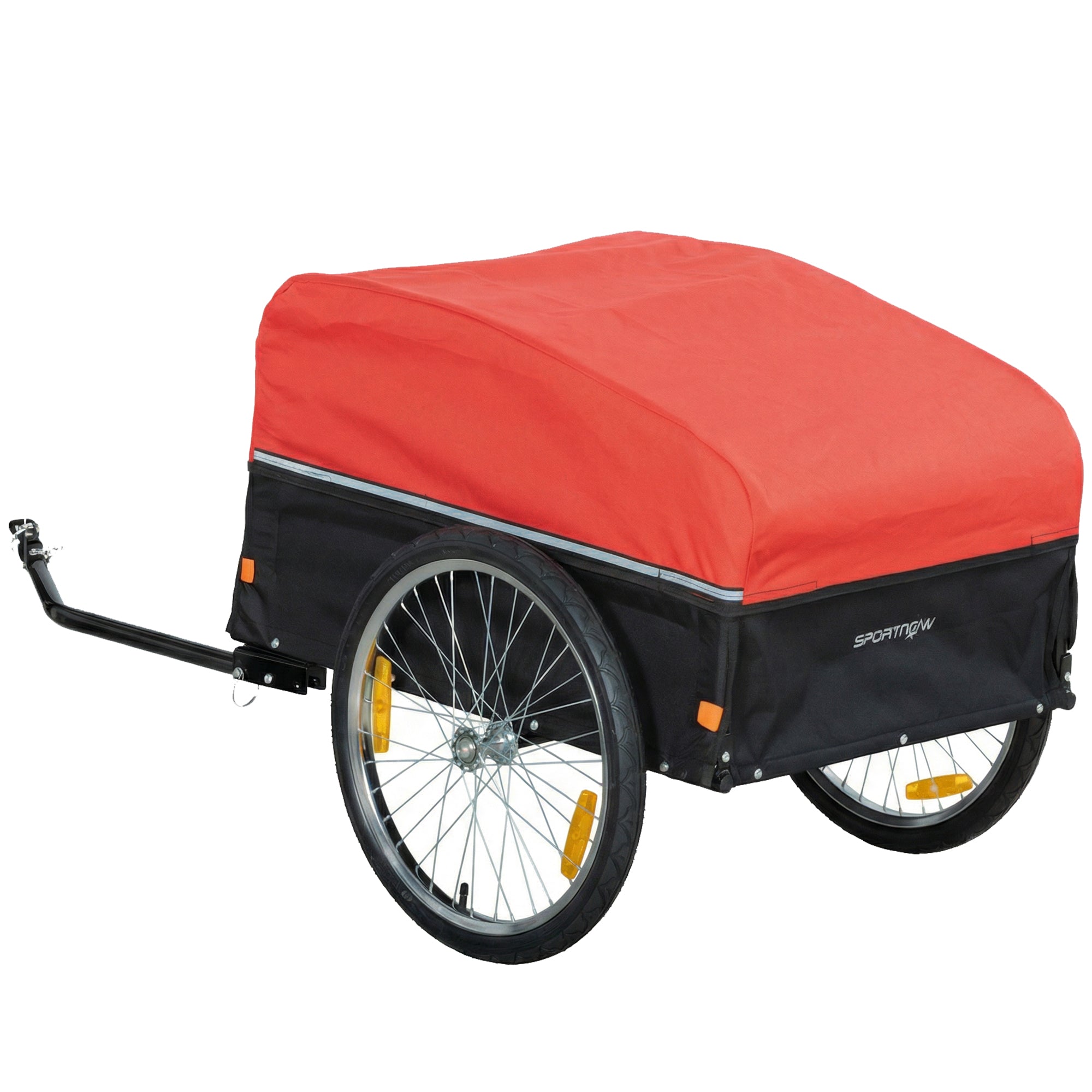 SPORTNOW Bike Trailer 170 L Cargo Trailer with Hitch, Rain Cover, 20" Quick-Release Air Wheels, Up to 40 kg