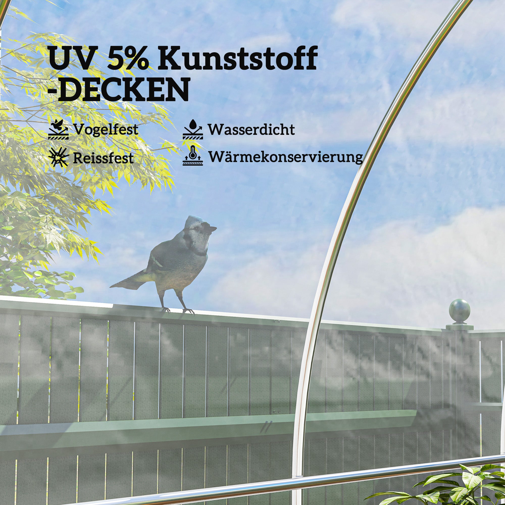 Greenhouse Film 8x10 m Waterproof Garden Cover with UV Protection, Extra Thick Tear-Resistant Plastic Film, Cover for Greenhouse Film Tunnel, Tunnel Film for Outdoor Area Transparent