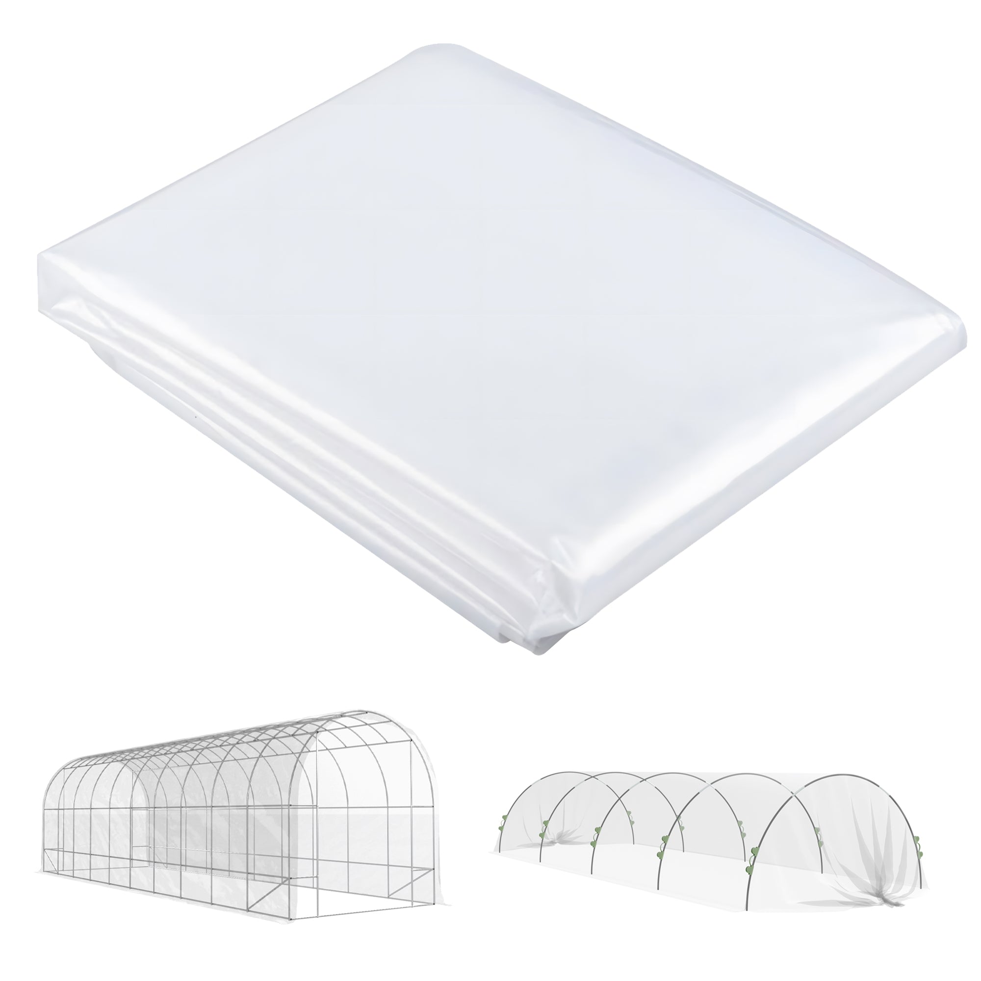Greenhouse Film 8x10 m Waterproof Garden Cover with UV Protection, Extra Thick Tear-Resistant Plastic Film, Cover for Greenhouse Film Tunnel, Tunnel Film for Outdoor Area Transparent
