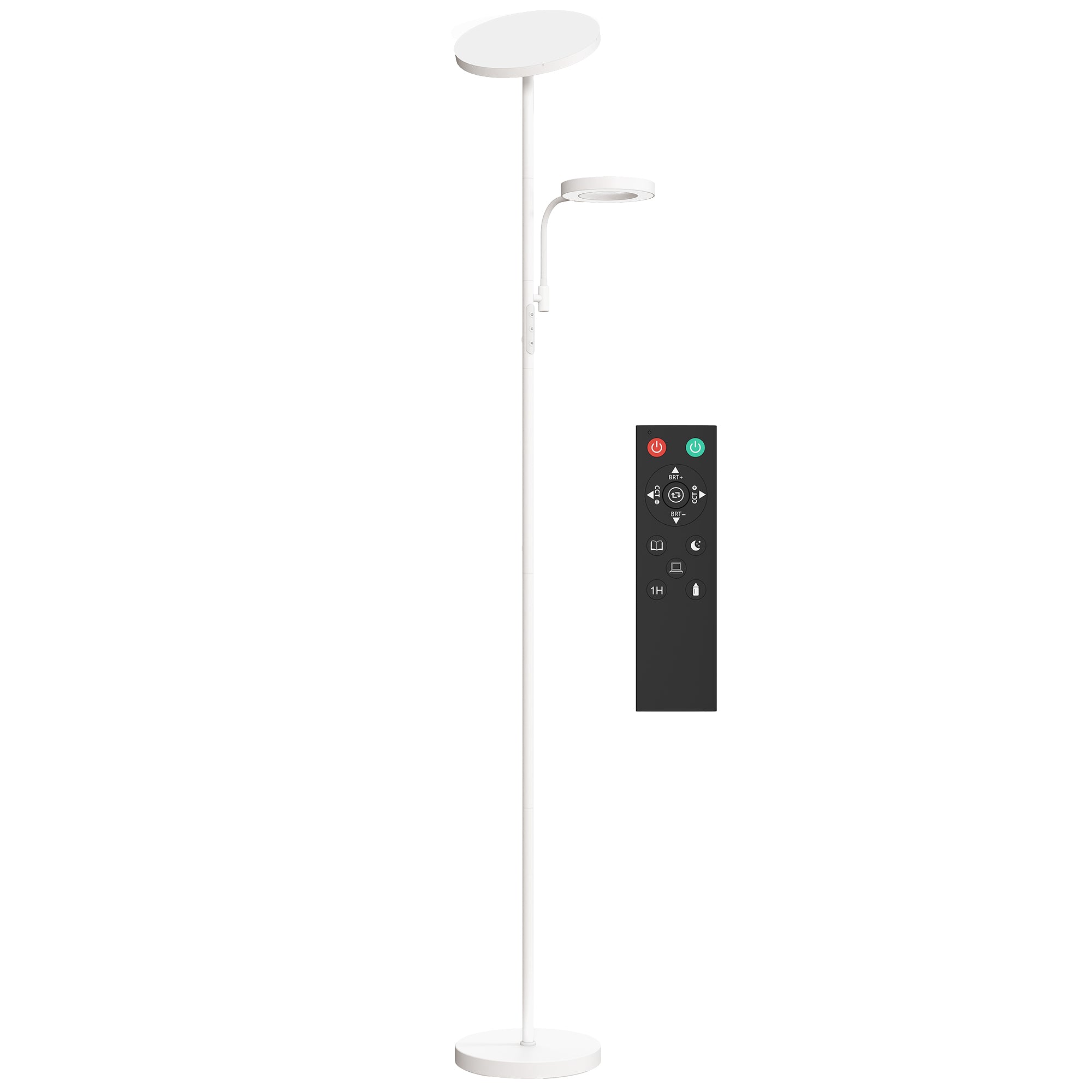 Dimmable LED Floor Lamp 42W Rotating Floor Lamp with Remote and Touch Control Adjustable Color Temperature and Brightness for Living Rooms Bedrooms Offices White