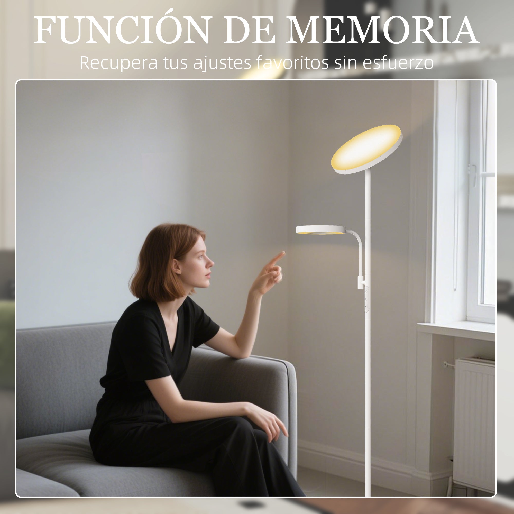 Dimmable LED Floor Lamp 42W Rotating Floor Lamp with Remote and Touch Control Adjustable Color Temperature and Brightness for Living Rooms Bedrooms Offices White