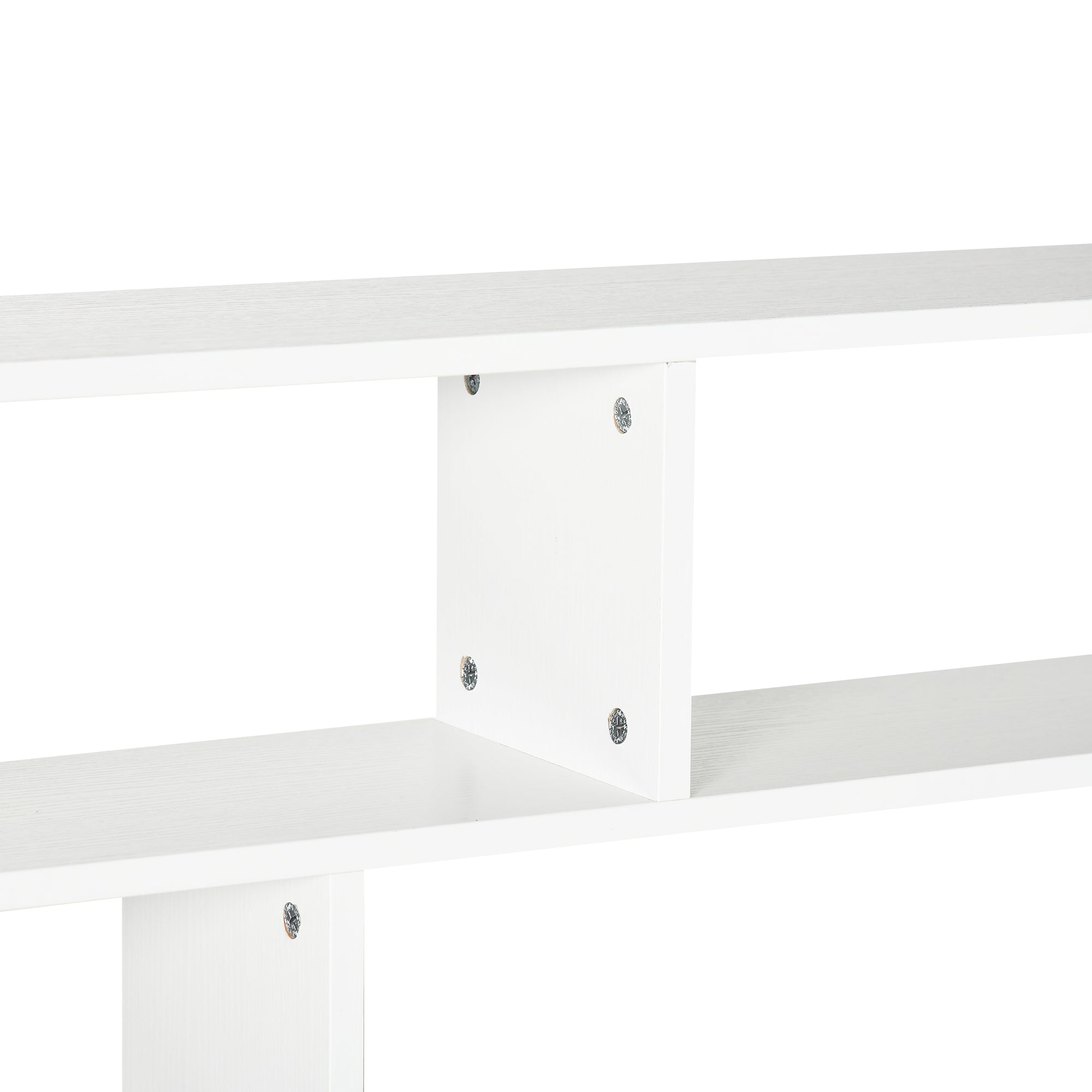 4-Tier Wall Shelf Floating Shelf with 7 Open Compartments for Living Room Bedroom Office Modern Style 94x19.5x80 cm White