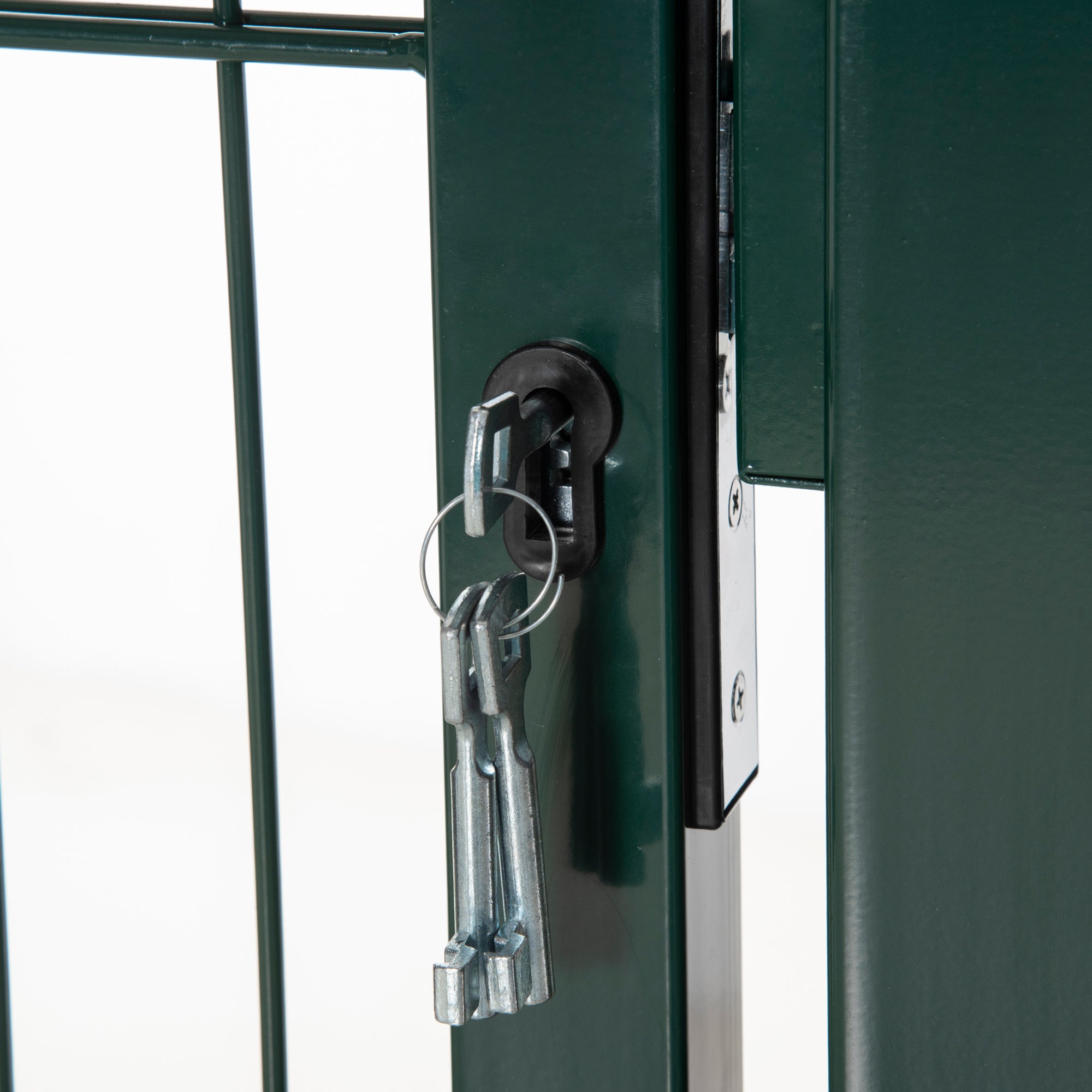 Garden Gate Steel Fence Gate Yard Door with Handle Lock and Keys 97 x 150 cm Green