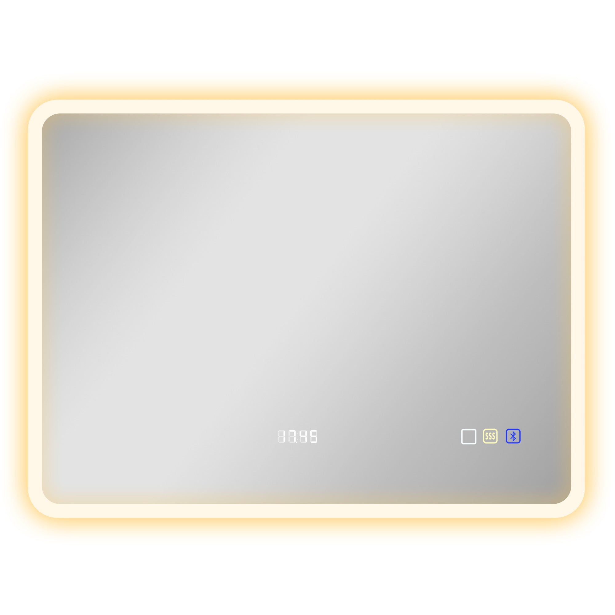 Bathroom Mirror with LED Light Bluetooth 80x60 cm Wall Mirror with 3 Light Colors Anti-fog Function Memory Function Touch Switch IP44