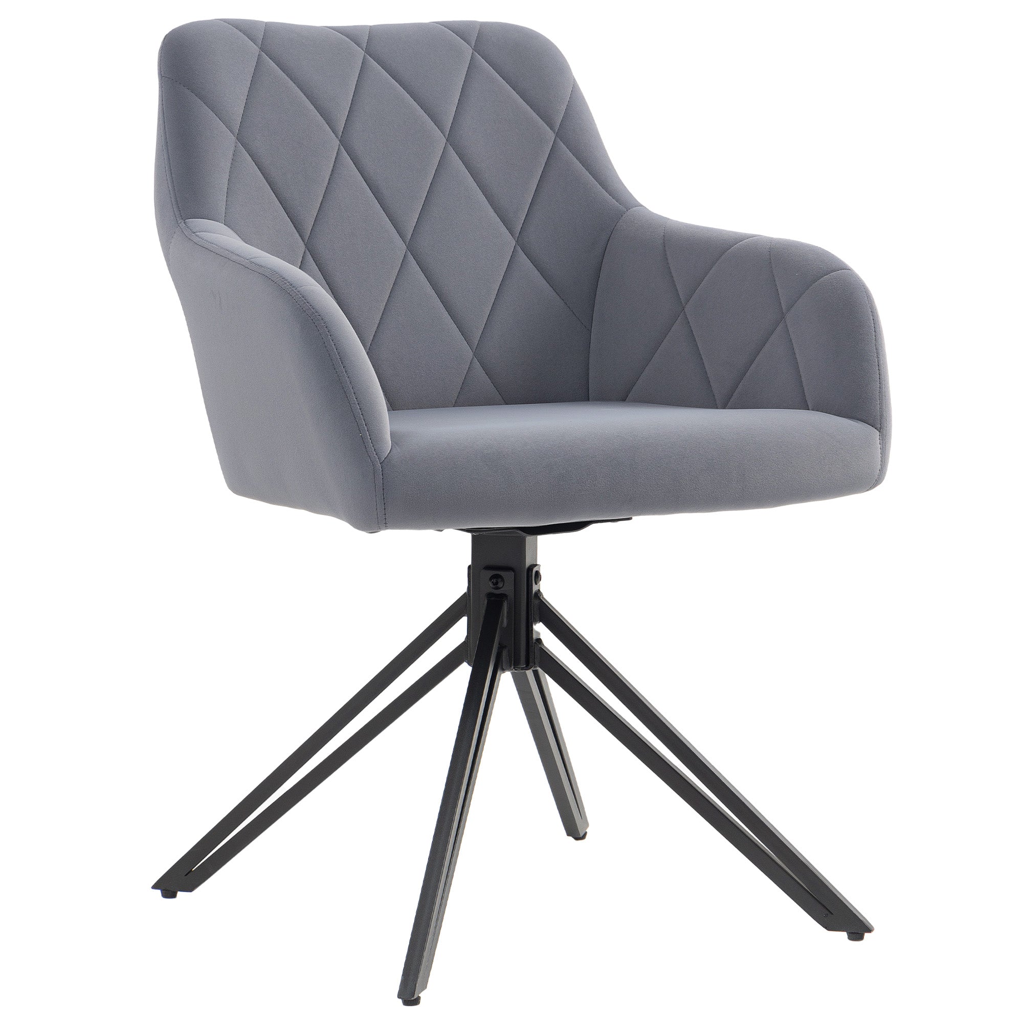 Dining Chair Upholstered Chair with Armrest Kitchen Chair Living Room Chair Velvet Retro Design Steel Gray 58 x 60.5 x 79 cm