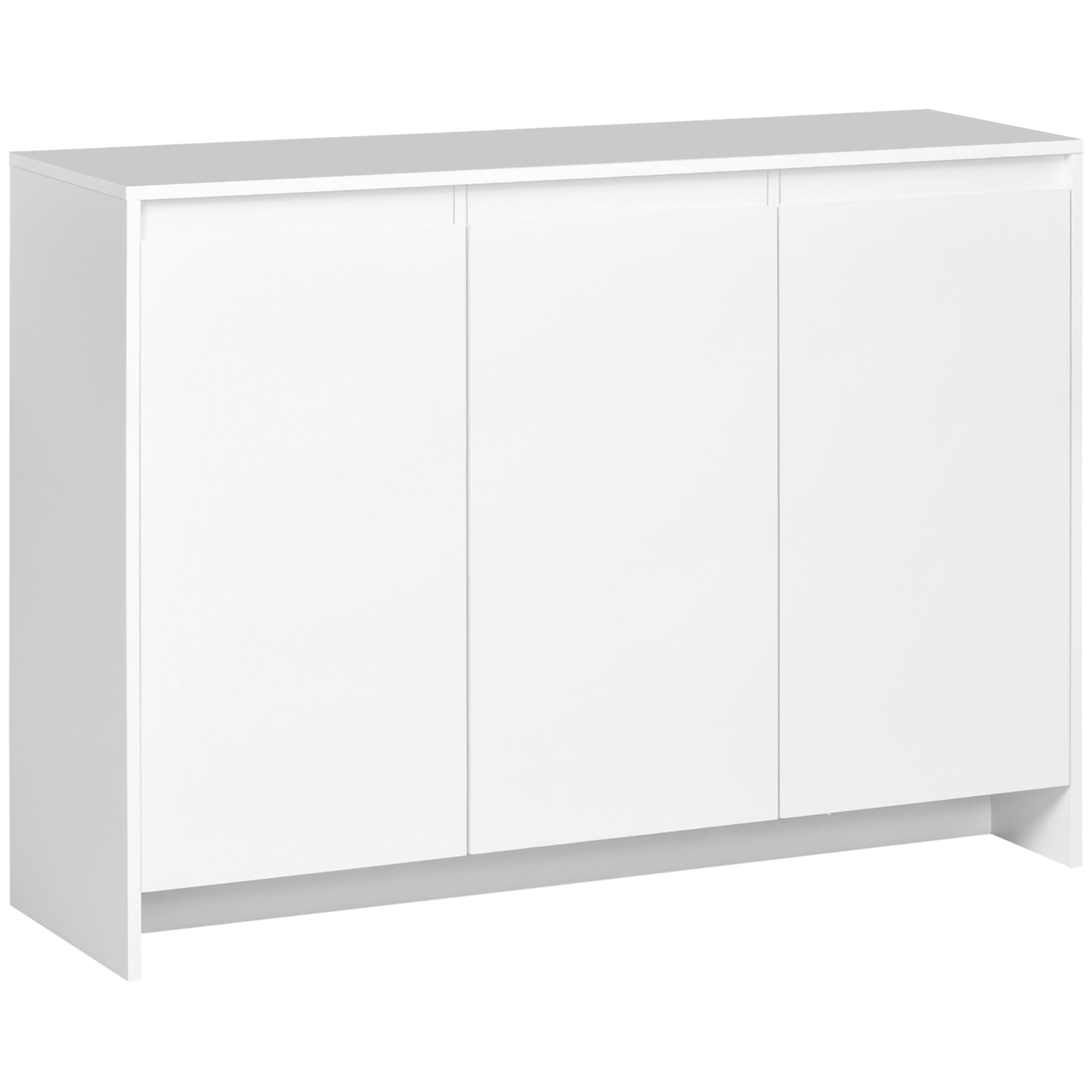 Modern Kitchen Sideboard Sideboard with 3 Doors Adjustable Shelves and Soft Close TV Stand 120x35x85 cm White