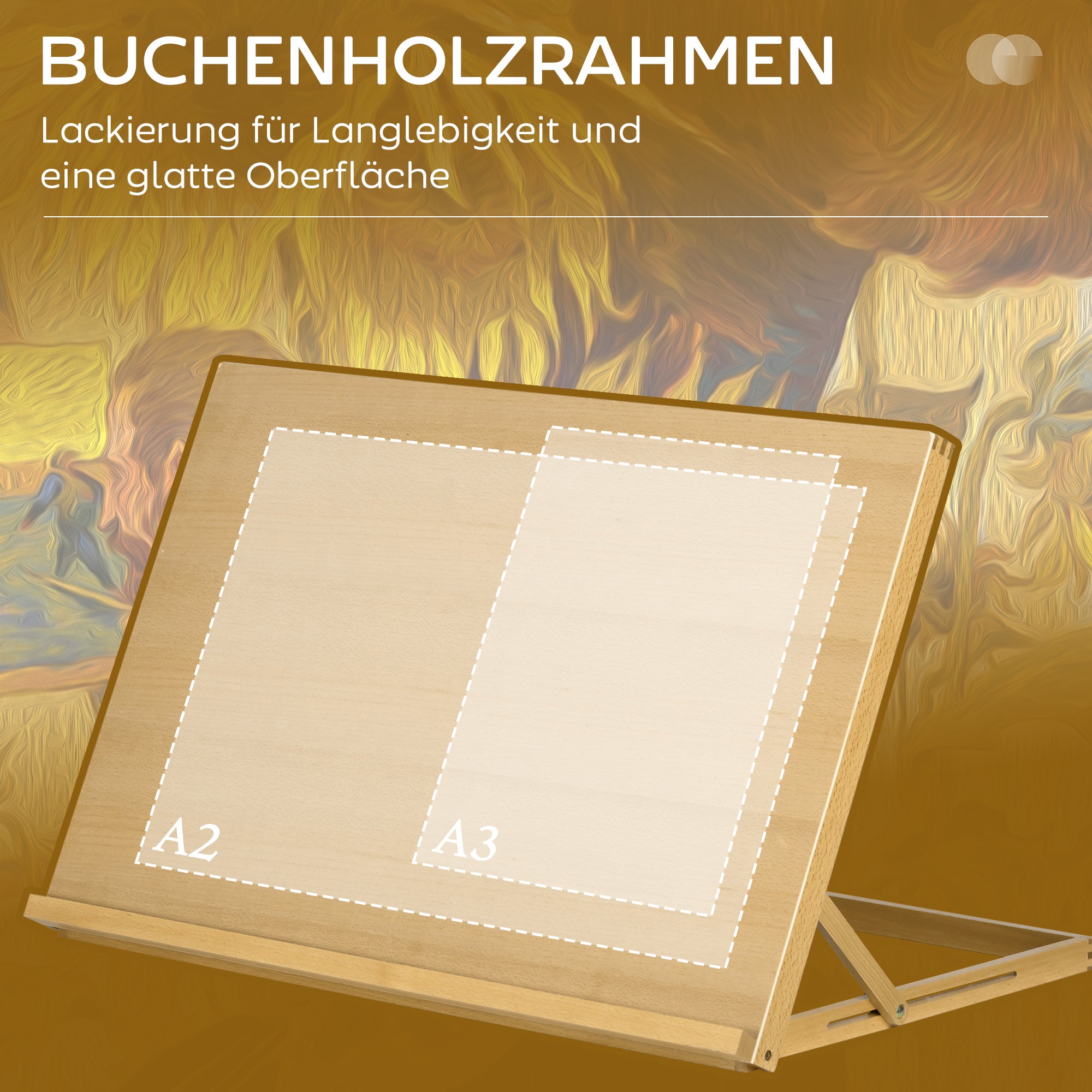 Folding Tabletop Easel 29.8 x 20.1 in Adjustable Beech Wood Sketch & Display Stand