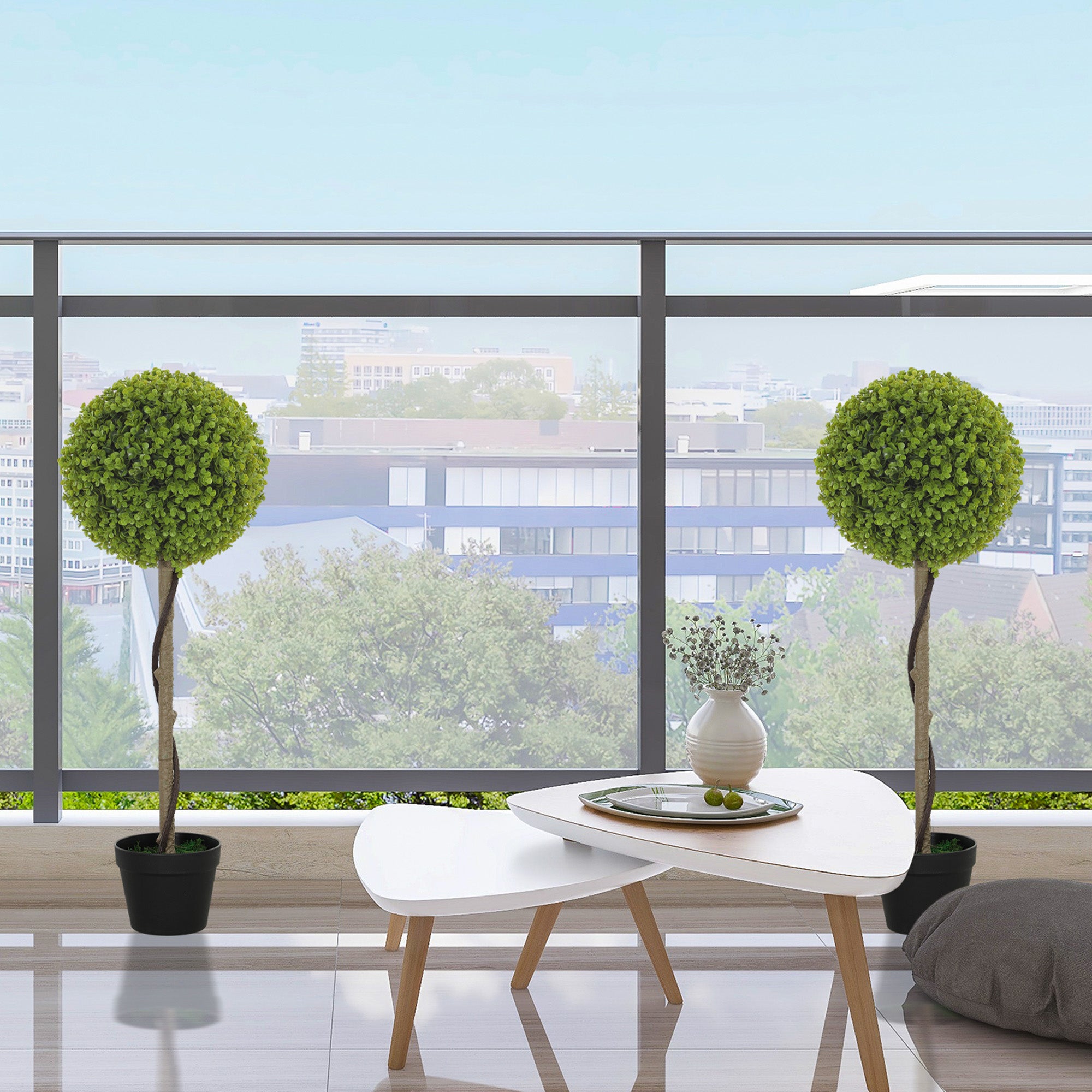 2-Piece Artificial Eucalyptus Set, 90 cm Houseplant, Artificial Plant in Pot, Large Decorative Plants for Home, Office, Hallway, Garden, Green