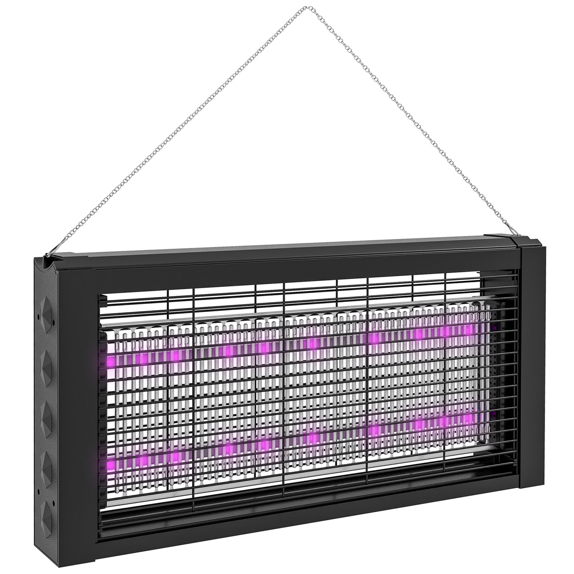 Mosquito Lamp with LED Lights Electric Mosquito Killer 60 m² Coverage for Indoor Wall-Mounted or Freestanding Device 49x6x25 cm Black
