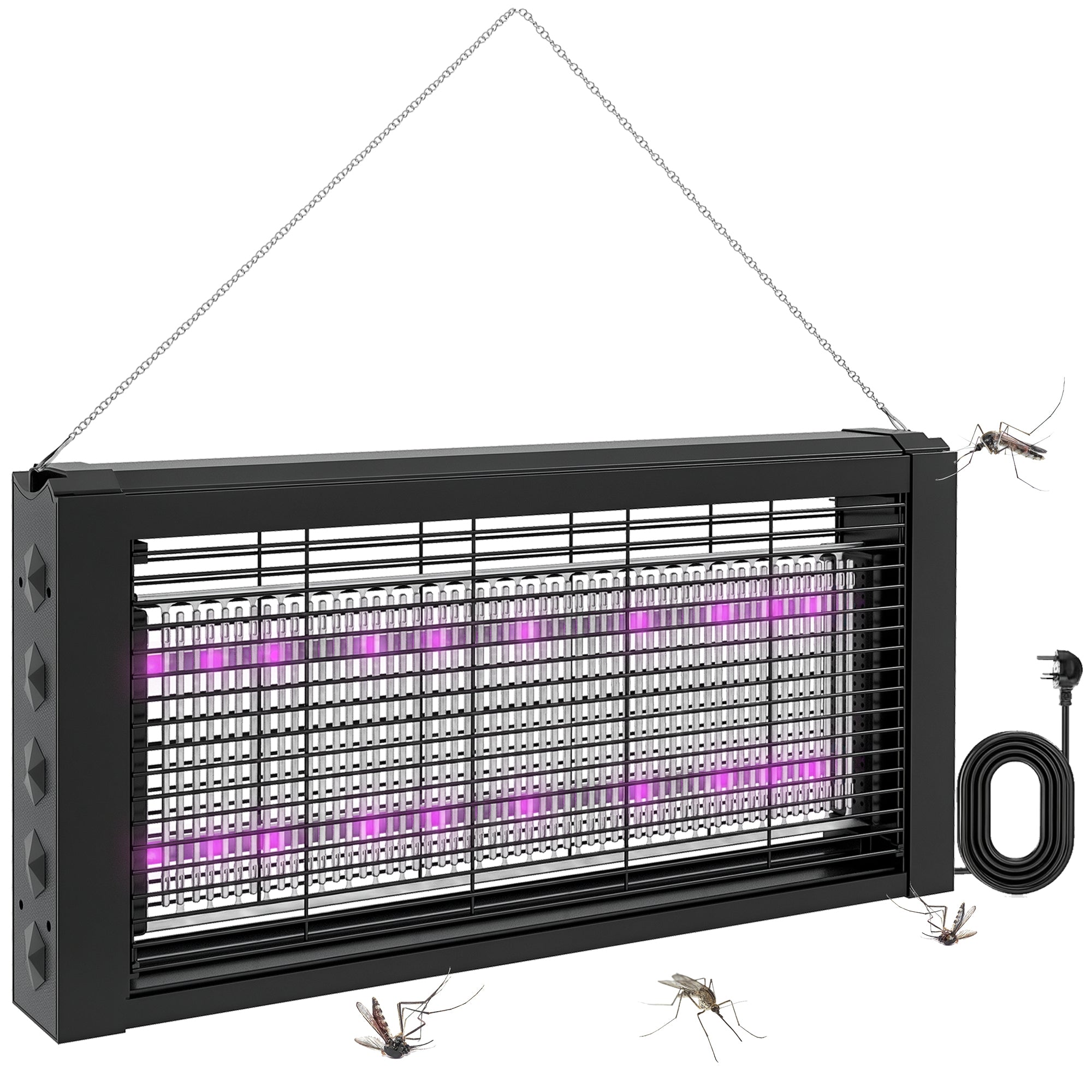 Mosquito Lamp with LED Lights Electric Mosquito Killer 60 m² Coverage for Indoor Wall-Mounted or Freestanding Device 49x6x25 cm Black